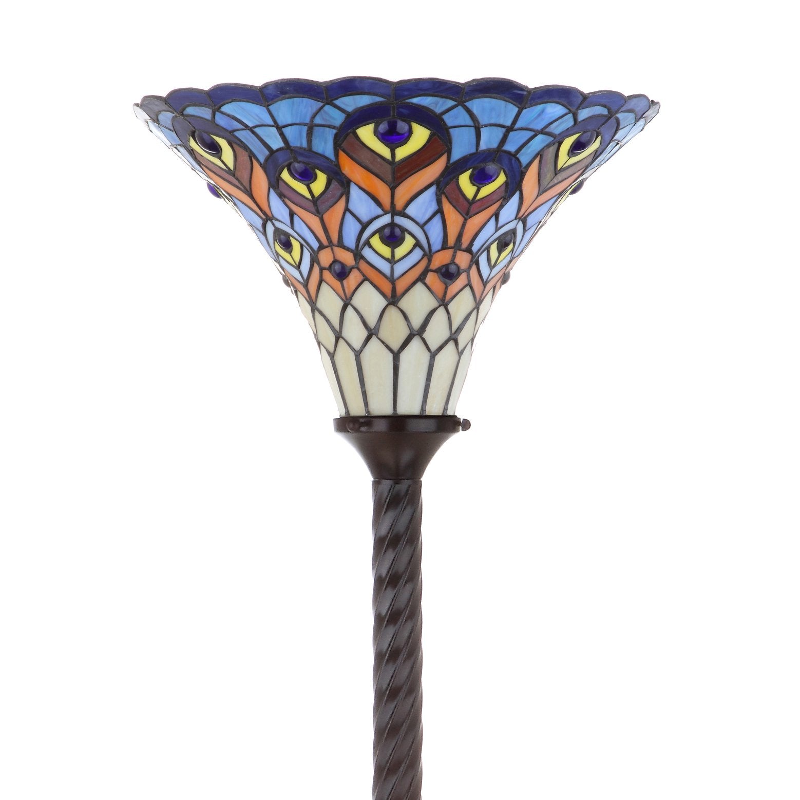 JONATHAN Y Torchiere LED Floor Lamp, Tiffany Style, 70in, Bronze, Model JYL8006A