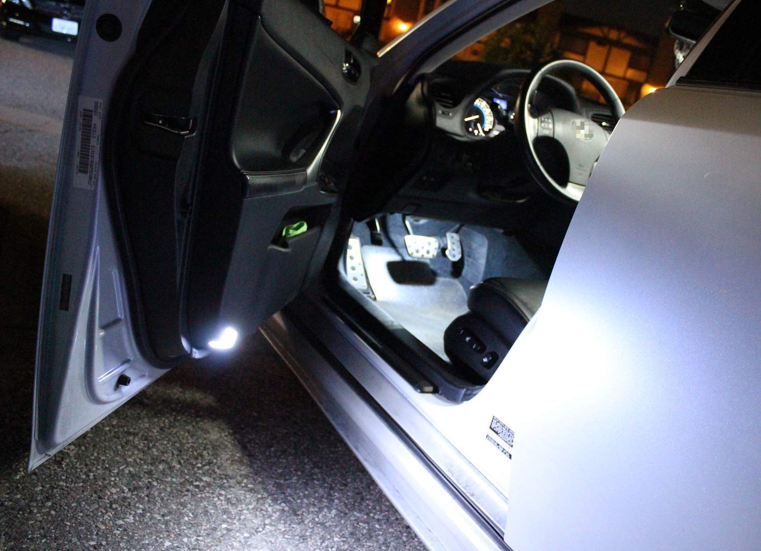 iJDMTOY Full LED Side Door Courtesy Light Assy for Lexus & Toyota, 18-SMD Xenon White LED, Clear Lens