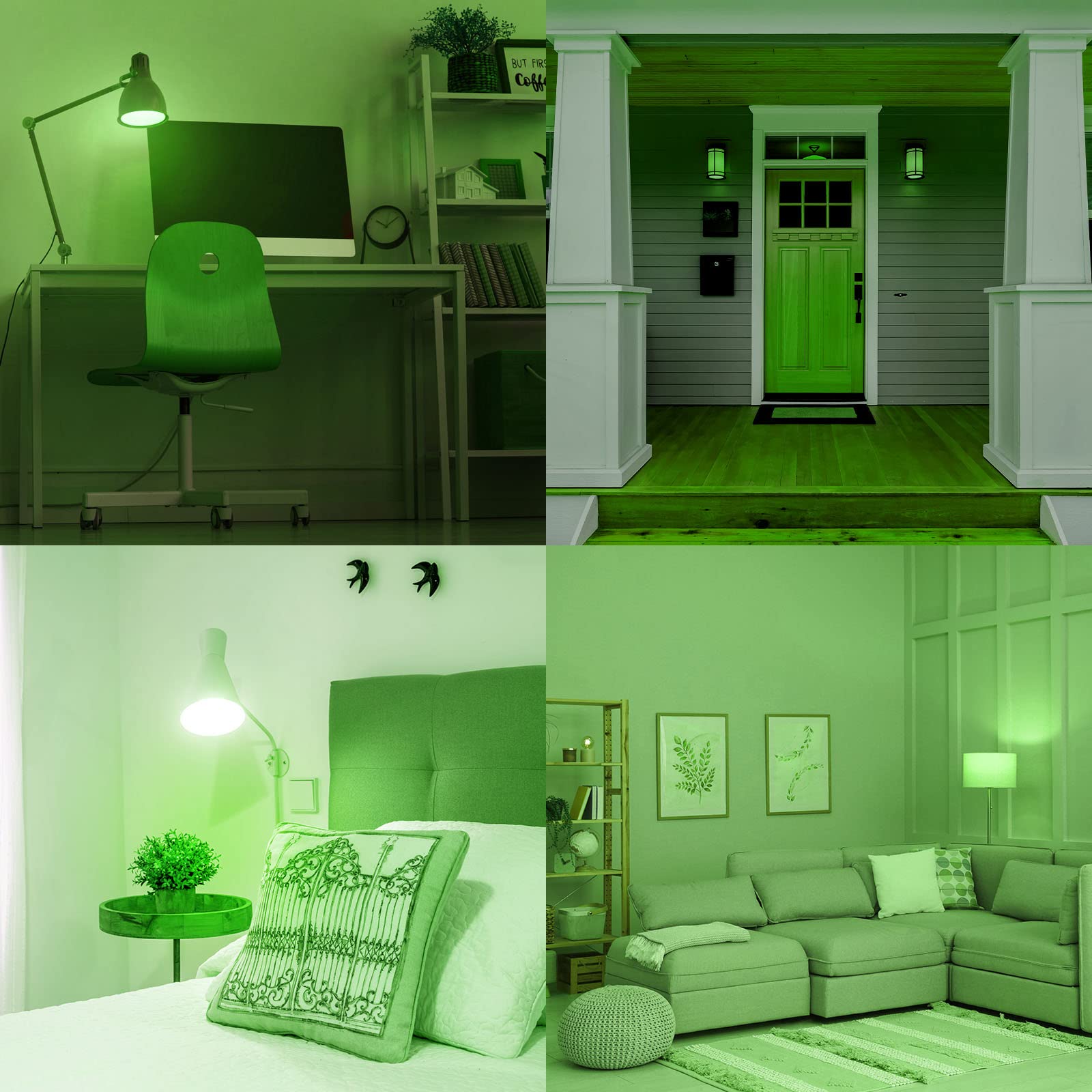 Luxrite E12 Led Filament Green Light Bulb, 4.5W (40W Equivalent), Colored Glass Candelabra Bulb, Ul Listed, E12 Base, Indoor Out