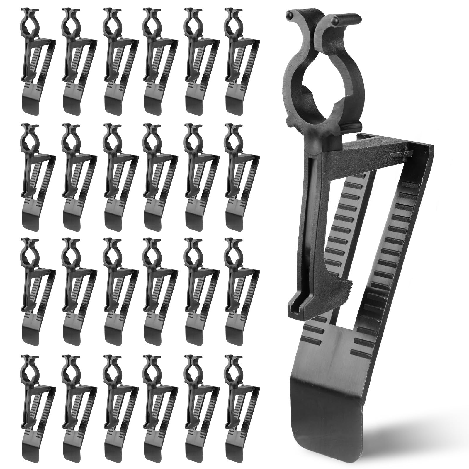 Universal Christmas Lights Shingle Clips, 100 Count All in One Gutter Clips, Shatterproof All Purpose Shingle Clips for C7/E12, C9/E17, Mini String Lights, Rope Lights, Christmas Decorations, Black