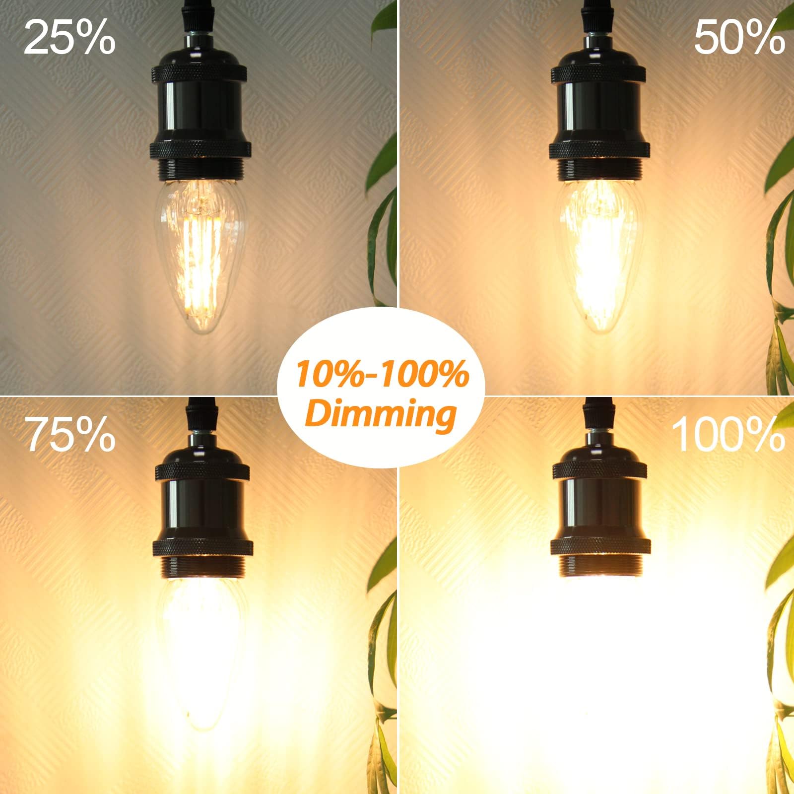 Brimax F15 8W Dimmable Led Porch Light Bulb, 2700K Warm White, E26 Base,