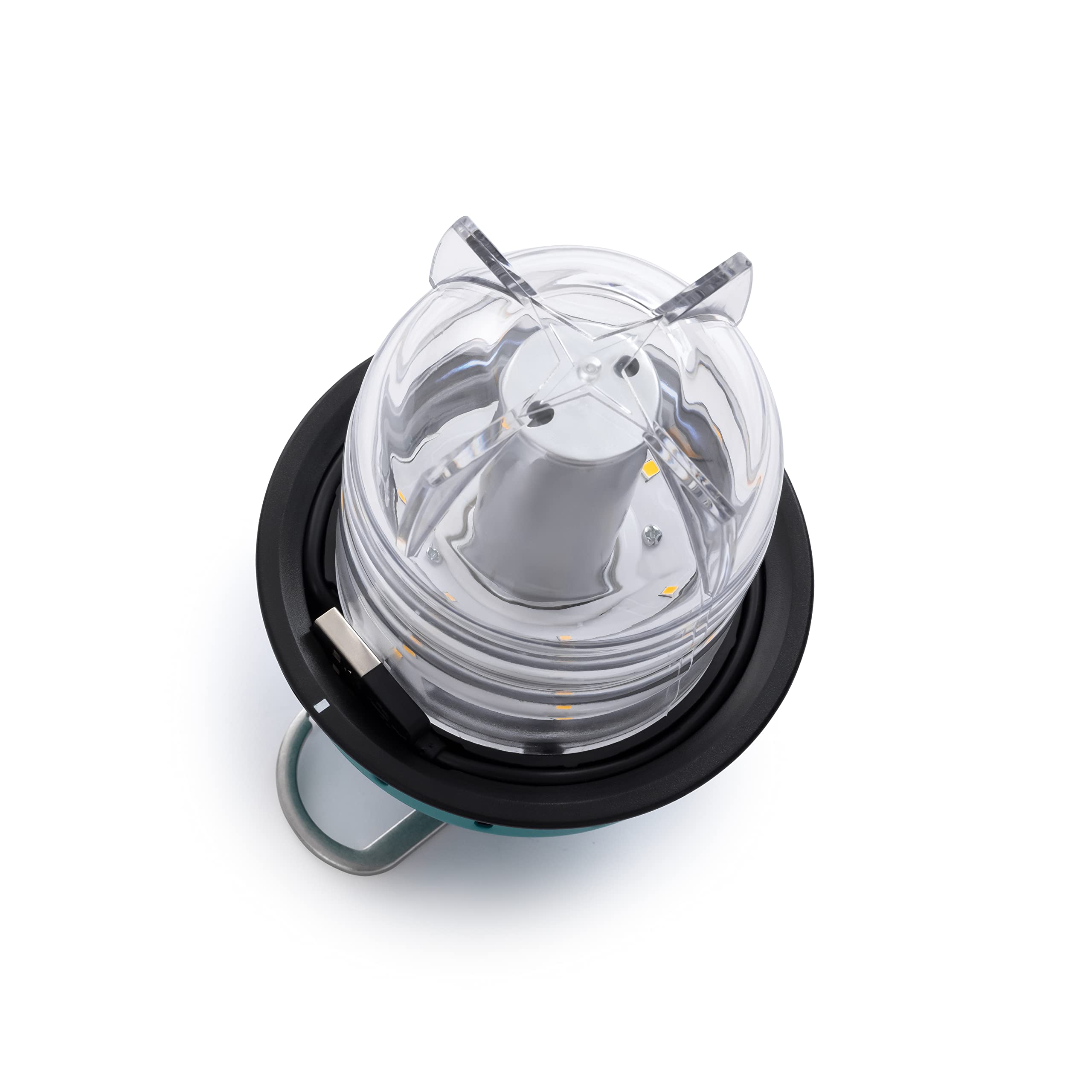 Barebones Beacon Hanging Light ·Rechargeable LED Lantern, Weatherproof, 6inx3in, Teal, Model LIV-236-DE