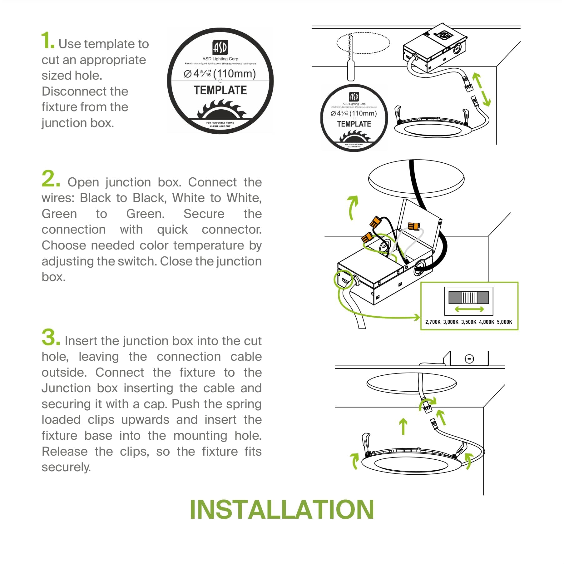 Asd 6 Pack Led Recessed Lighting 4 Inch 12W  5 Cct 2700K-5000K Cri90+  Ic Rated Ultra Thin Dimmable Ceiling Lights With J Box  Canless Wafer Downlight  Round Slim Panel Light  Ul Listed  Black