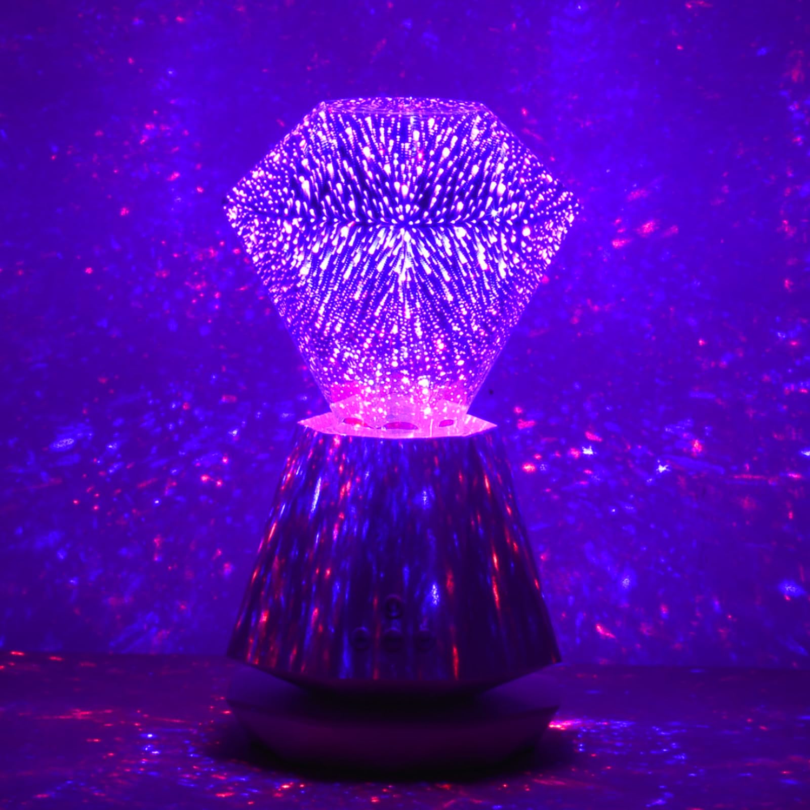 Mansuon 3D Diamond Laser Light, Dimmable Firework Bedside Lamp, With Led Night Light, Built In Speaker, Atmosphere Table Lamp For Living Room Decor, Valentine'S Day And Birthday Gifts