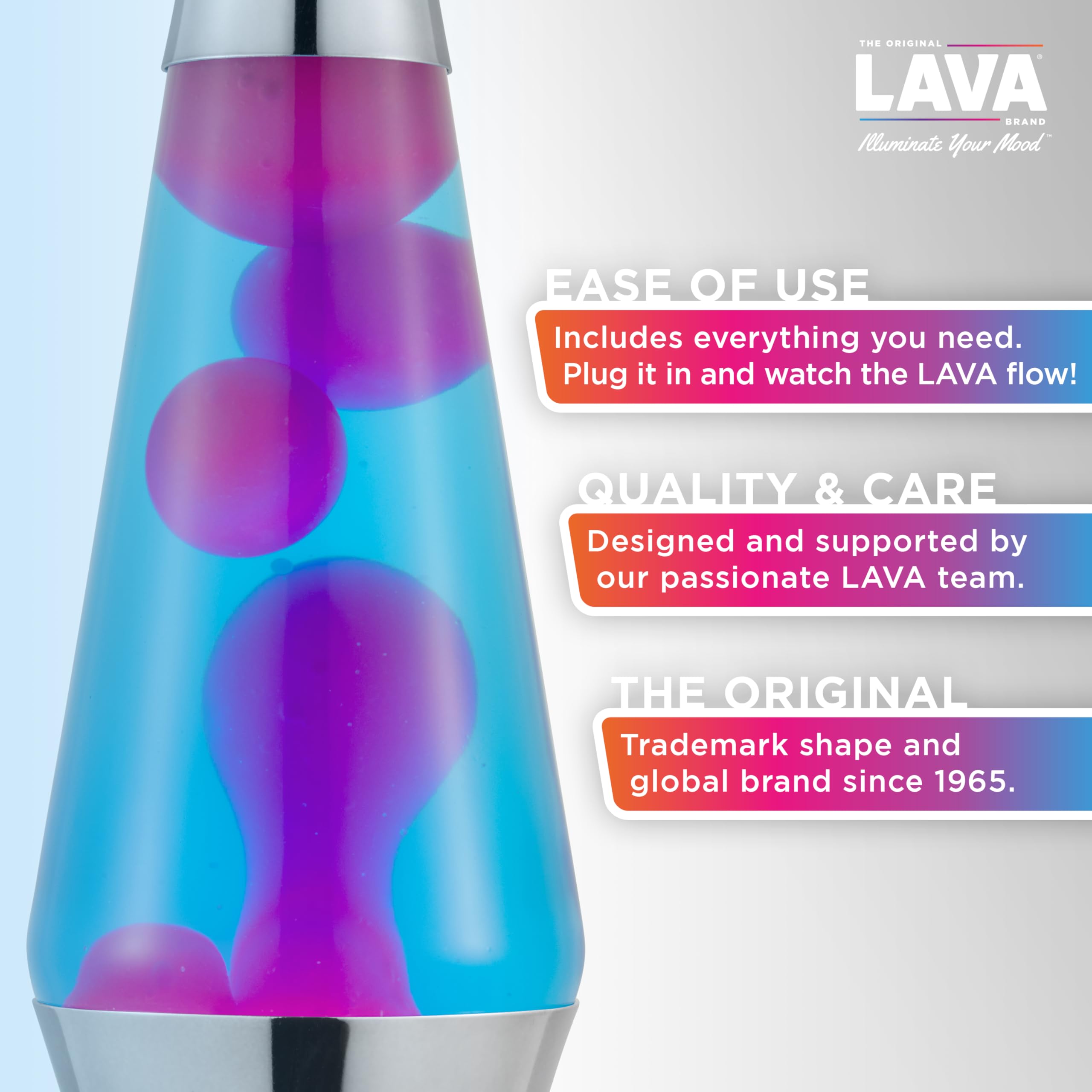 Lava 14.5" Techno Chrome Liquid Motion Lamp - Pink and Blue - Model 2097 - Amazon Exclusive
