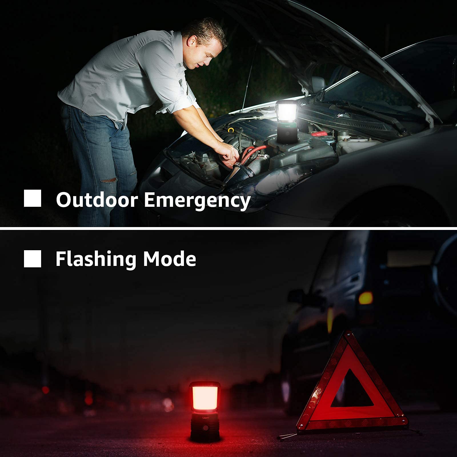 Lepro Lantern Camping Lantern, Battery Powered Led With 1500Lm, 4 Light Modes, Waterproof Tent Light, Lantern Flashlight For Hurricane, Emergency Light, Survival Kit, Storms, Outages, Fishing, Hiking