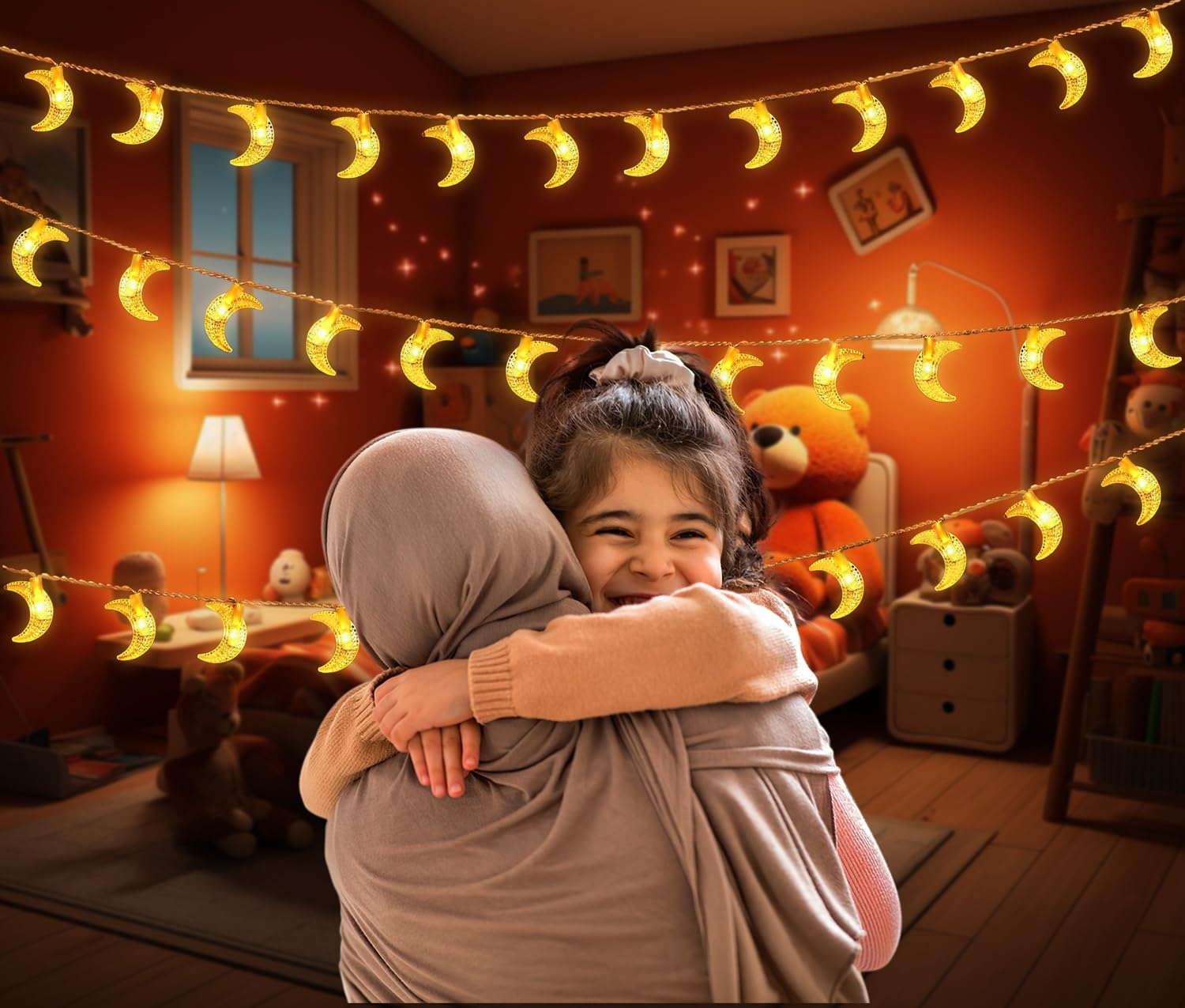 OLEEK Ramadan String Lights - Warm White LED Decorations for Home 2025 - Perfect for Kids & Ramadan Gifts