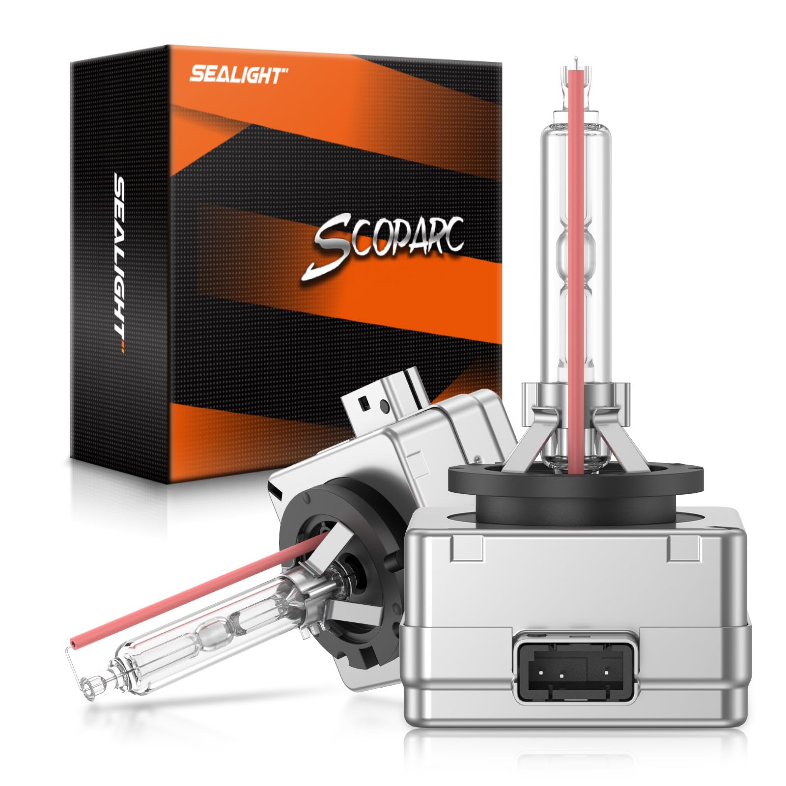 SEALIGHT D1S HID Bulb, 35W Xenon Replacement, 6000K Cool White, Pack of 2, D1S HID Size