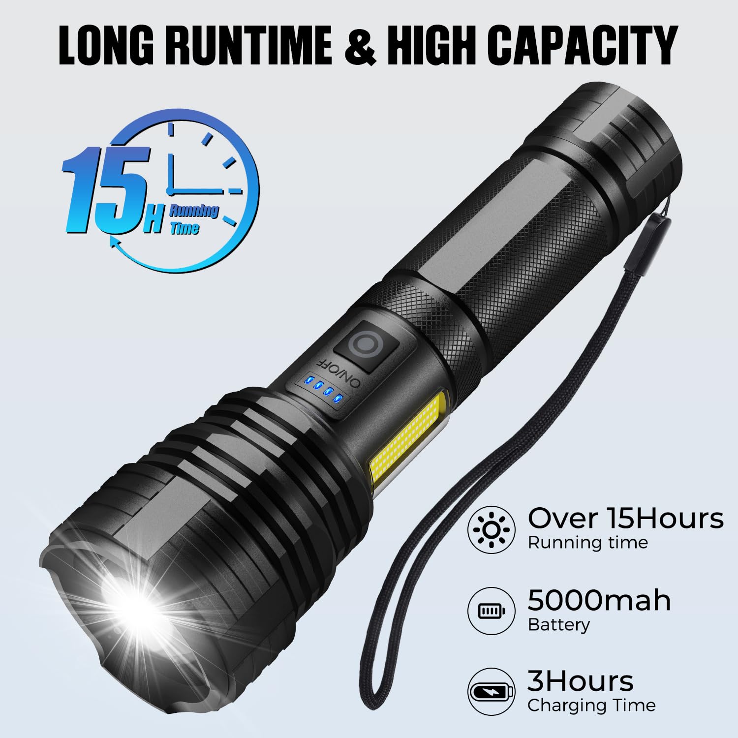 Flashlights Led High Lumens Rechargeable, 990,000 Lumen Super Bright Flashlight, Usb Fast Charging High Powered Flash Light, Pow