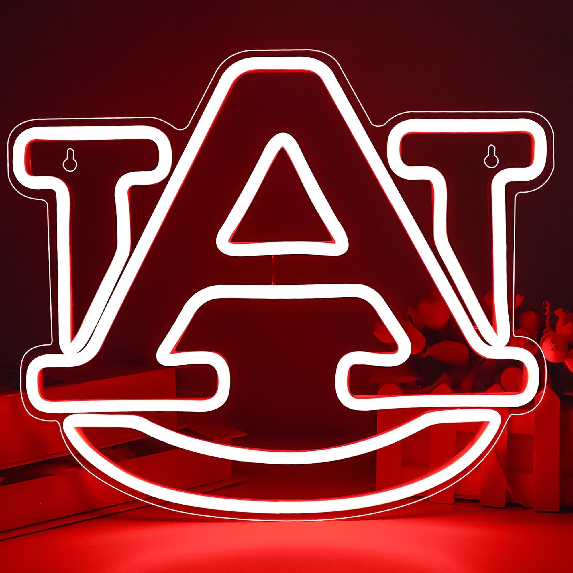 FTMGGDG University Neon Sign, Acrylic LED Basketball Team Logo, 13.77x11.81in, Auburn-Red, Model FMXD100