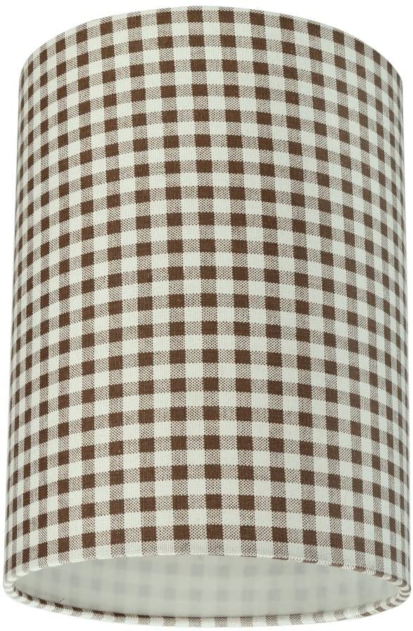 Aspen Creative 31113A Transitional Hardback Drum (Cylinder) Shaped Spider Construction Lamp Shade In Brown 8'' Wide (8'' X 8'' X