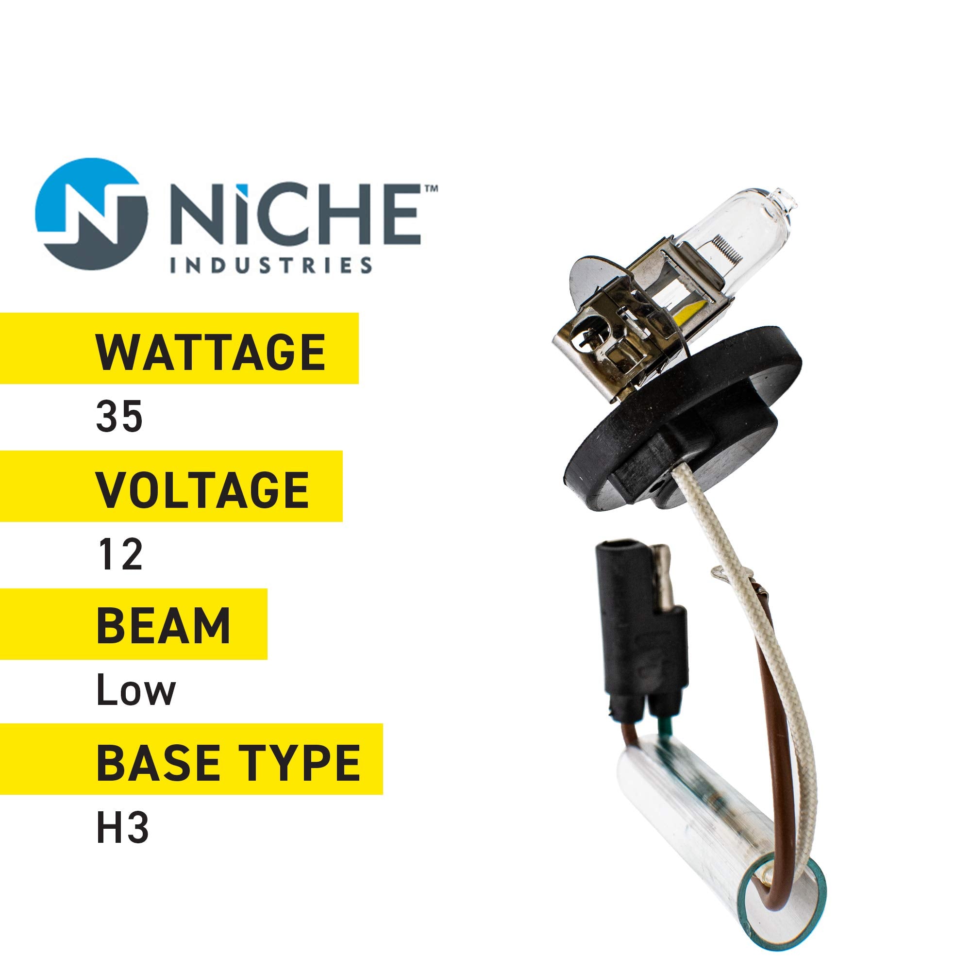 NICHE Xenon Fog Light Bulb - White - 1 Pack for 2000-2019 Polaris XC SP XCR PRO X R Dragon Assault Indy 120 4010204 401020