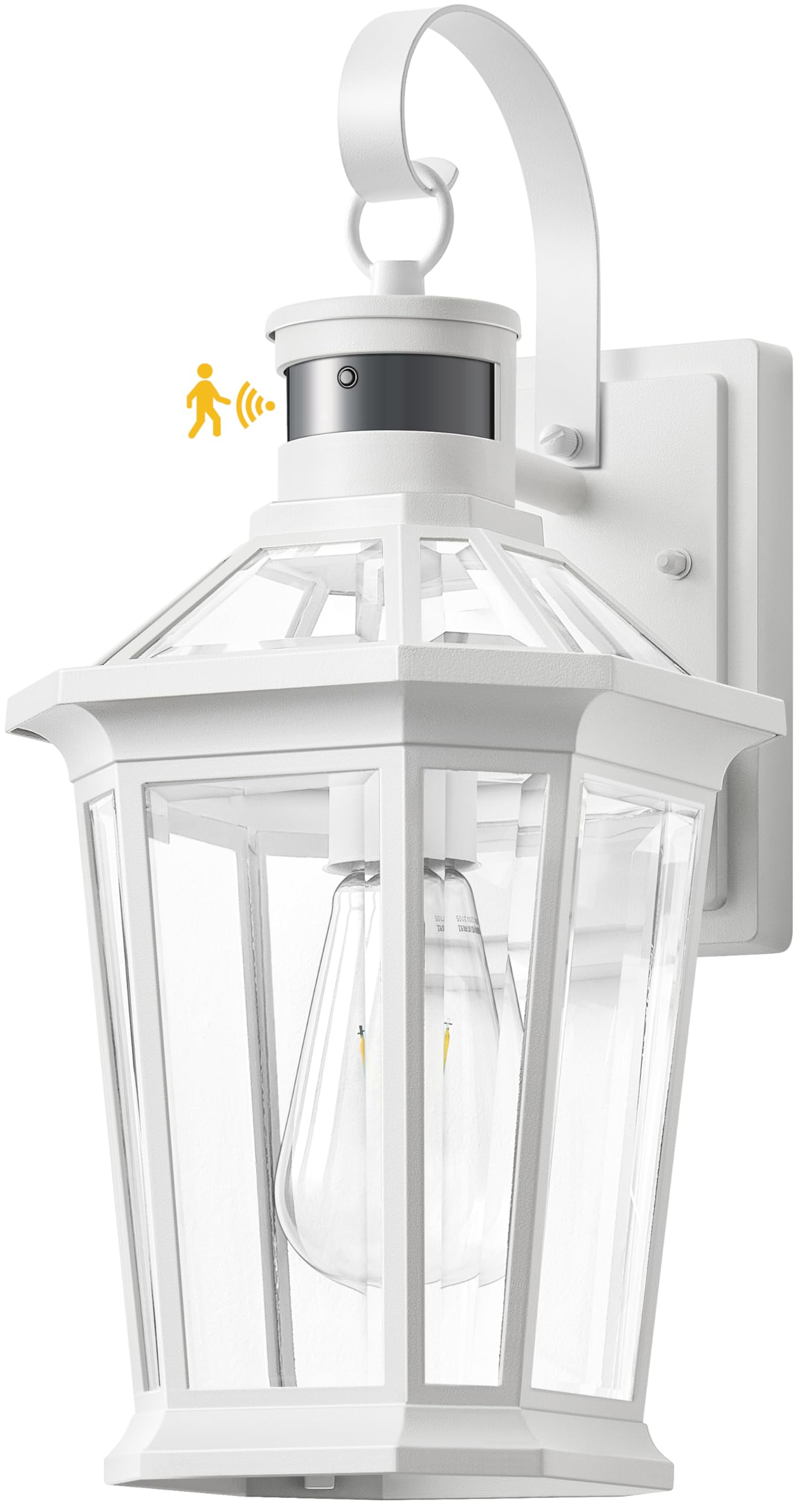 VIANIS Outdoor Wall Lantern with Motion Sensor, Dusk to Dawn Exterior Light Fixtures Wall Mount, Modern White Outside Front Porc