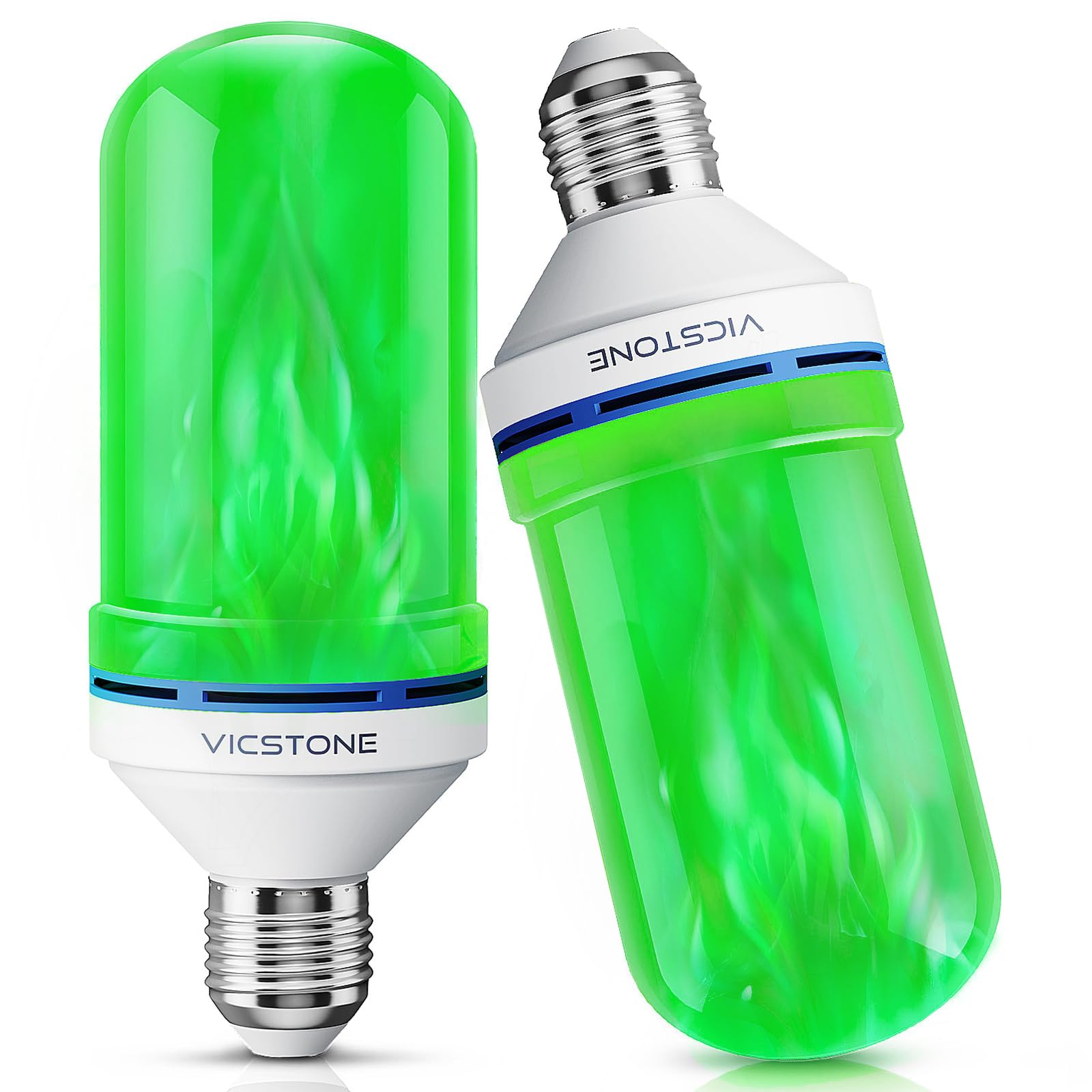 Vicstone Upgraded Led Flame Light Bulbs, 4-Mode Flickering Light Bulbs With Upside Down Effect, E26 Fire Light Bulb For Porch Pa