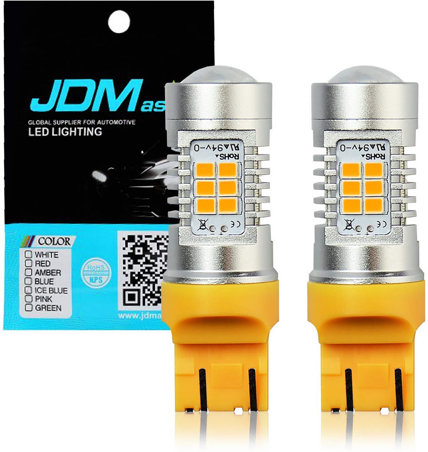 Jdm Astar Super Bright Px Chipsets 7440 7441 7443 7444 992 T20 Led Bulbs,Amber Yellow