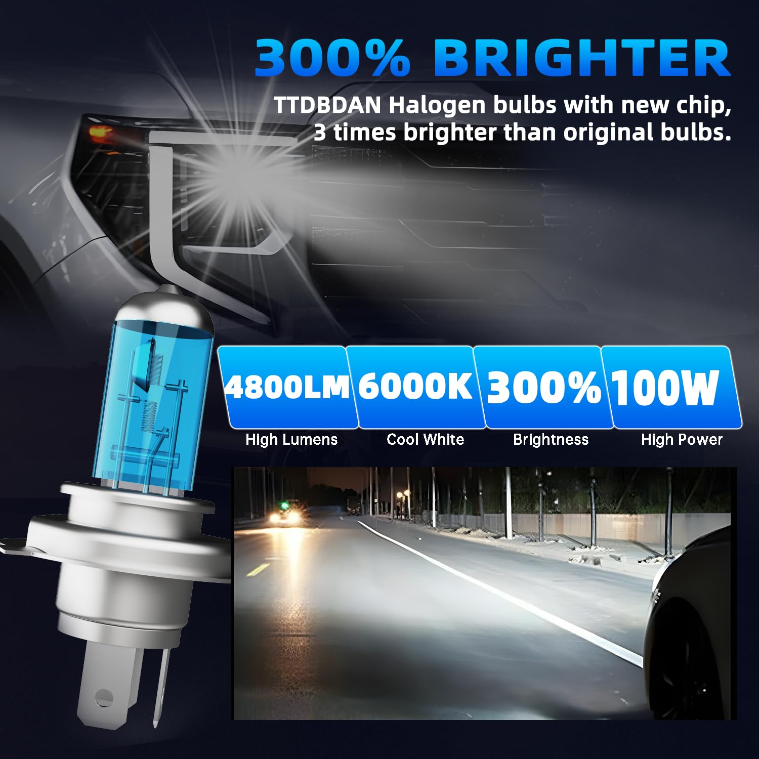 TTDBDAN Halogen Headlights Fit for CRV CR-V 2007-2014 Headlight Bulbs,9003/H4/HB2 High/Low Beam + h11 Fog Light Bright Light Com