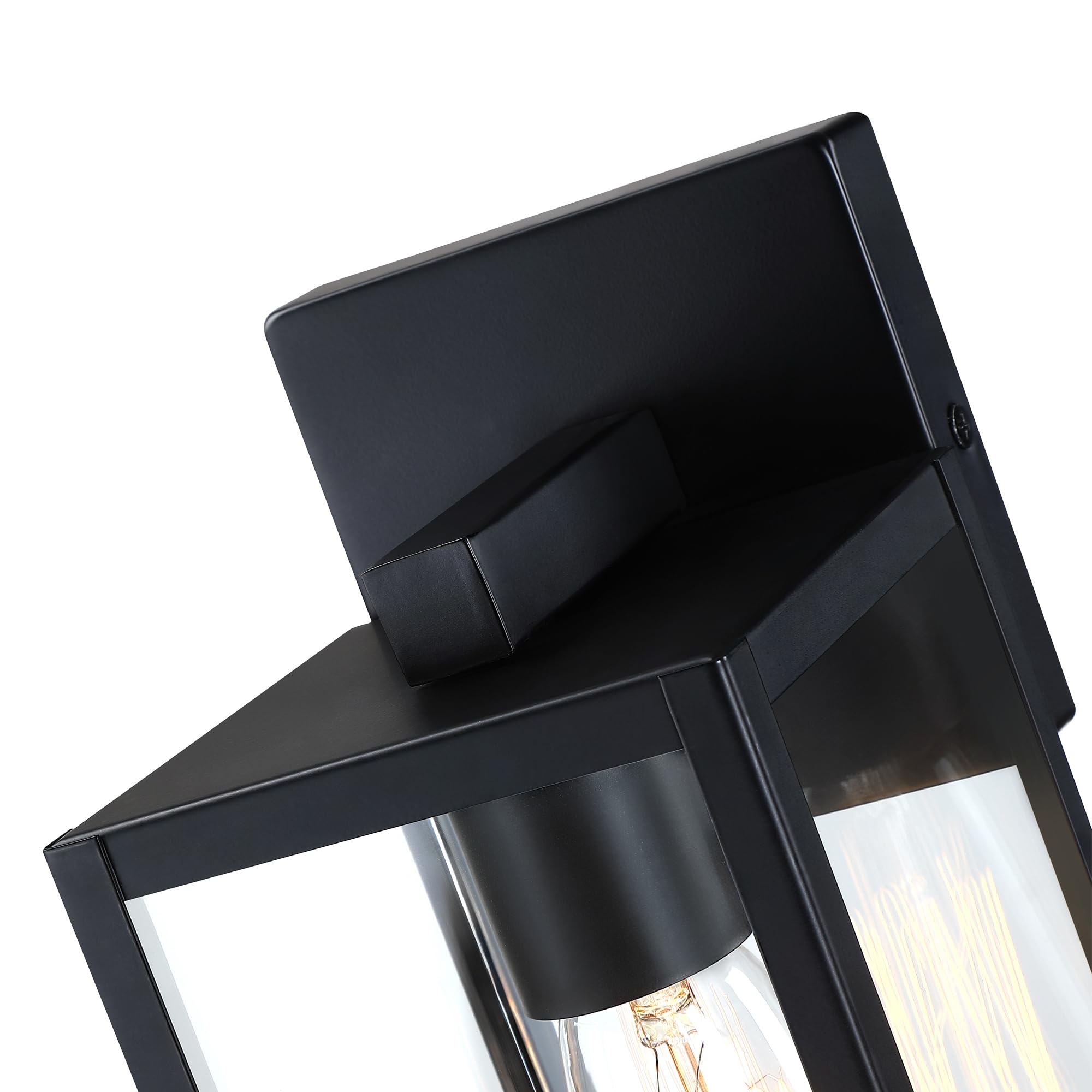 Faymart Lighting 2 Pack Small Outdoor Sconce Lights 10 Inch Outdoor Wall Lantern Light Exterior Sconce Metal And Glass Small Porch Light  Black Outdoor Lanterns For Front Porch Garage Balcony