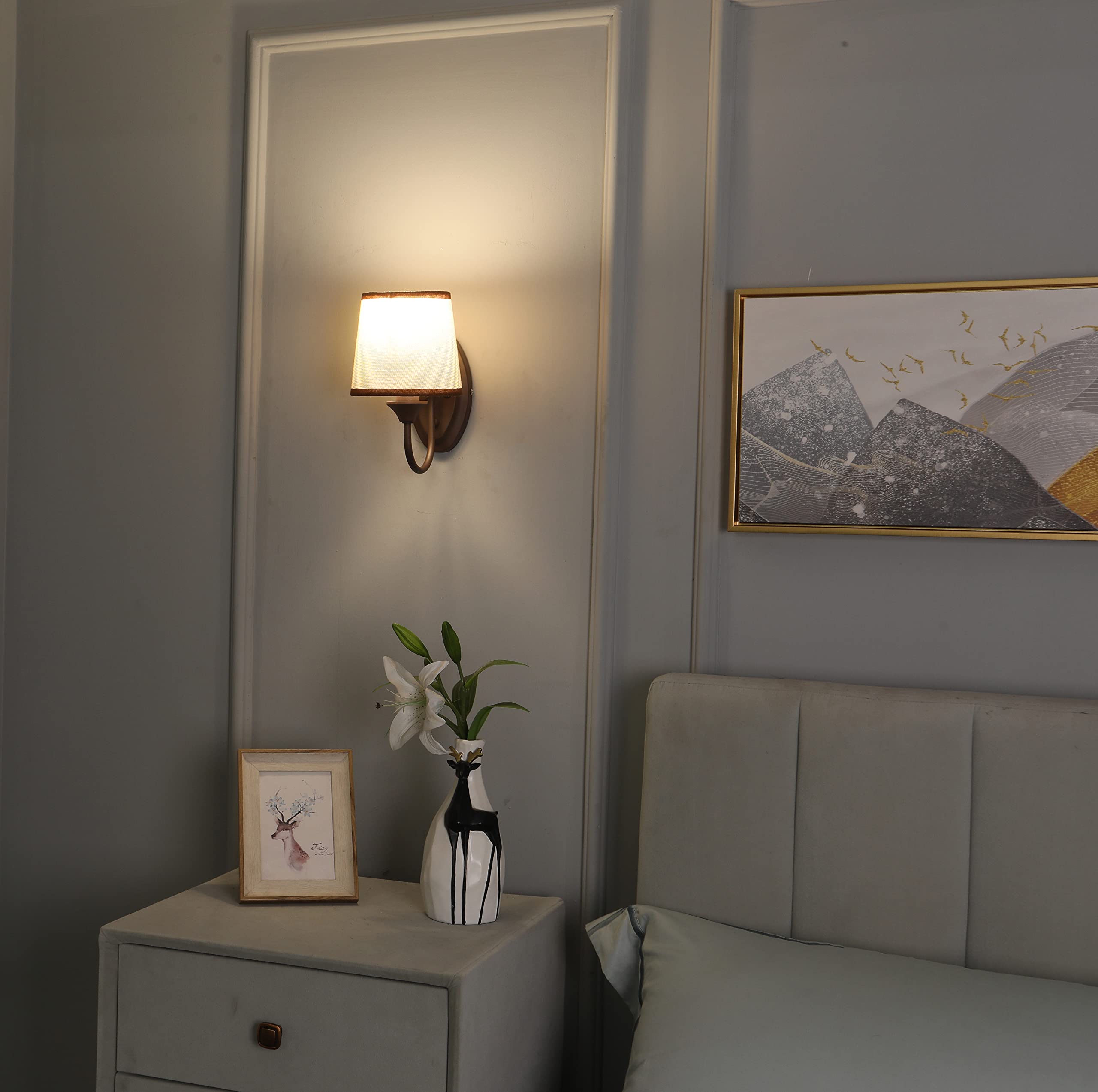 Maichis 12V Led Rv Wall Sconce With On/Off Switch (Led Bulb Included), Decorative Fabric Light Fixture With 1X Led Bulb, 12Volts Interior Light For Rv, Motorhome, Camper, Boat