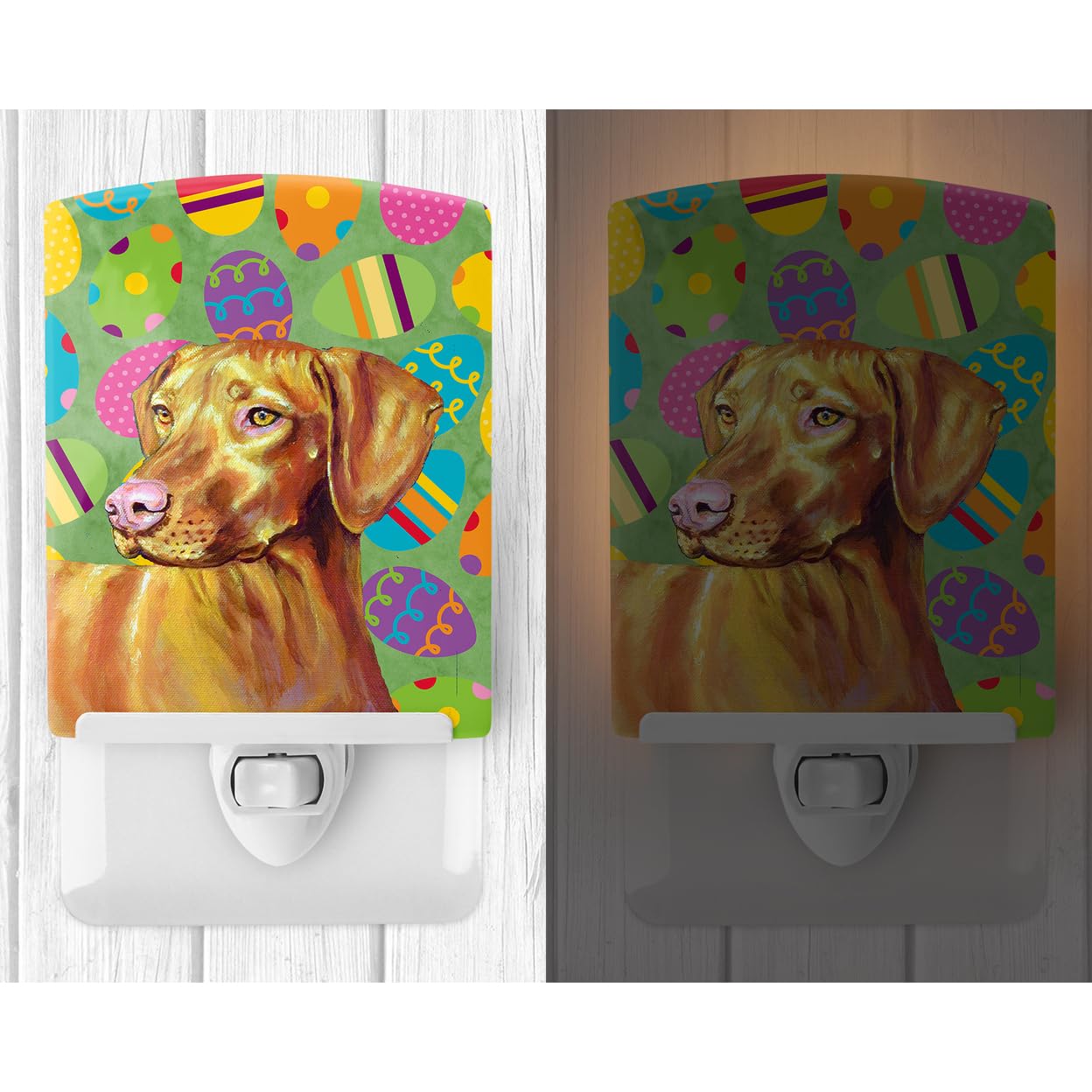 Carolines Treasures Ceramic Night Light, LH9415CNL, 6x4x3in, Vizsla, UL-Certified, Ideal for Bedroom, Bathroom, Nursery, Hallway,