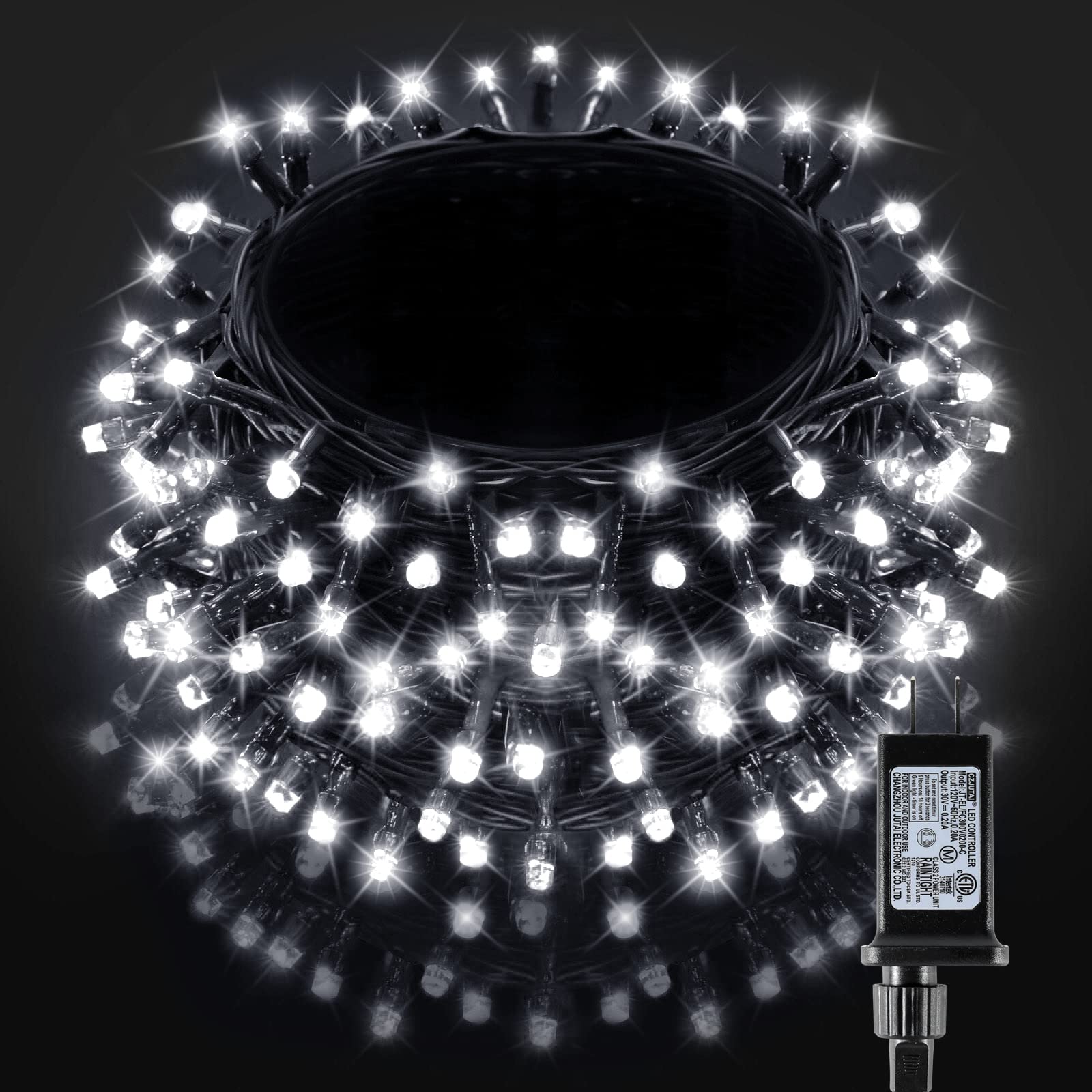 BlcTec Christmas Lights 300 LED 108FT, Christmas String Lights with 8 Modes, Connectable Plug in, IP44 Waterproof, UL Listed and