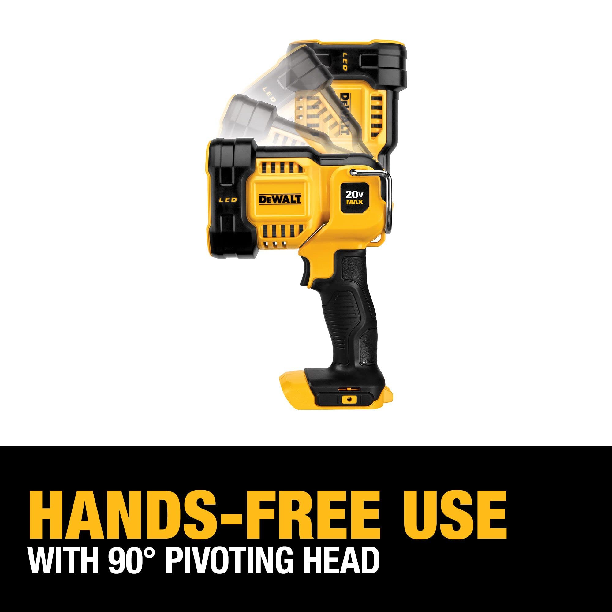 DEWALT 20V MAX LED Work Light, 1500 Lumens, Handheld Spotlight, Model DCL043, Red