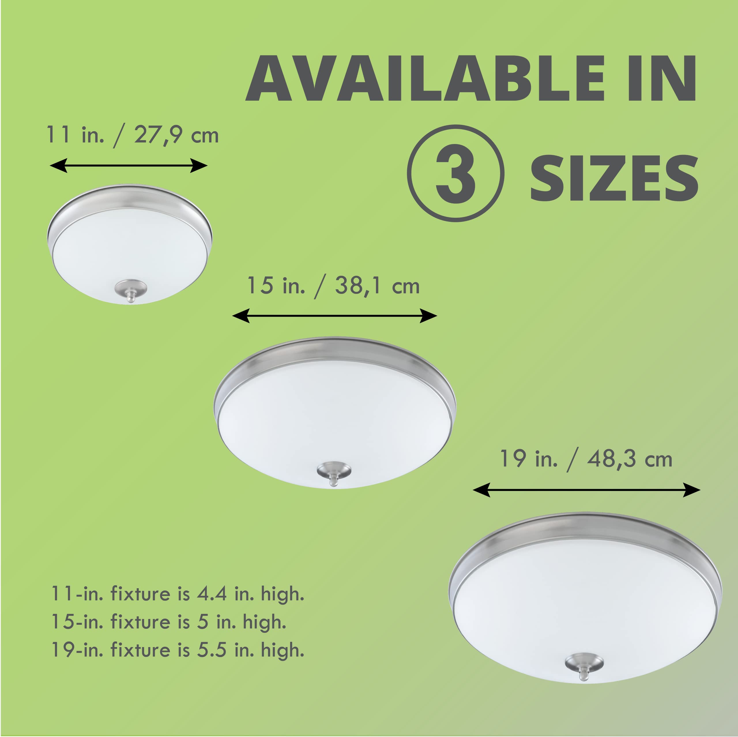 Good Earth Lighting Legacy 11-Inch Led Flush Mount - Satin Nickel, Dimmable, 1108 Lumen, 3000K, 50,000 Hour Rated Lamp Life