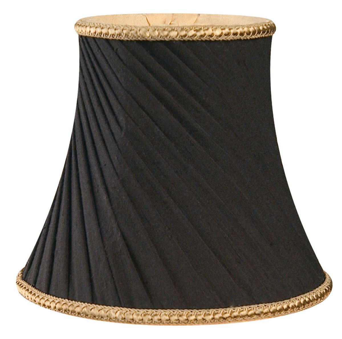 Royal Designs, Inc. CS-507BLK Twisted Bell Chandelier Shade with Decorative Trim, 3 x 5 x 4.5, Black