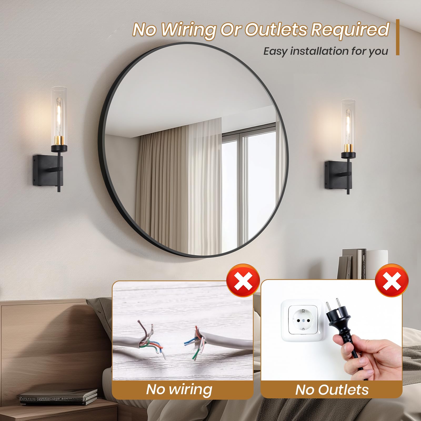 Loiogohot Wall Sconce Set Of 2,Battery Operated Wall Sconce,Infinitely Dimmable With Remote Control,15000Mah Endurance 200 Hours