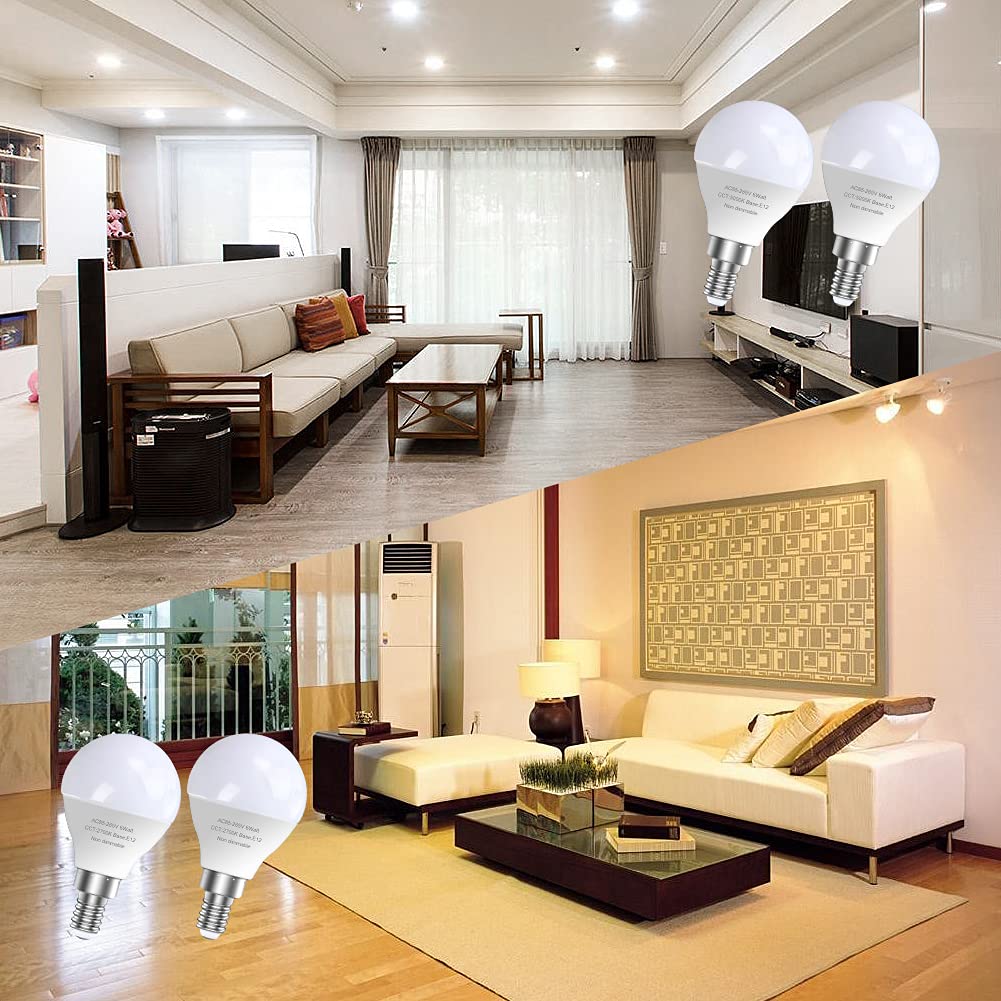 6 Pack E12 Led Candelabra Light Bulbs, 60 Watt Equivalent, Warm White 2700K, 120V Chandelier Llight Bulb, A15 / G45 Shape Ceilin