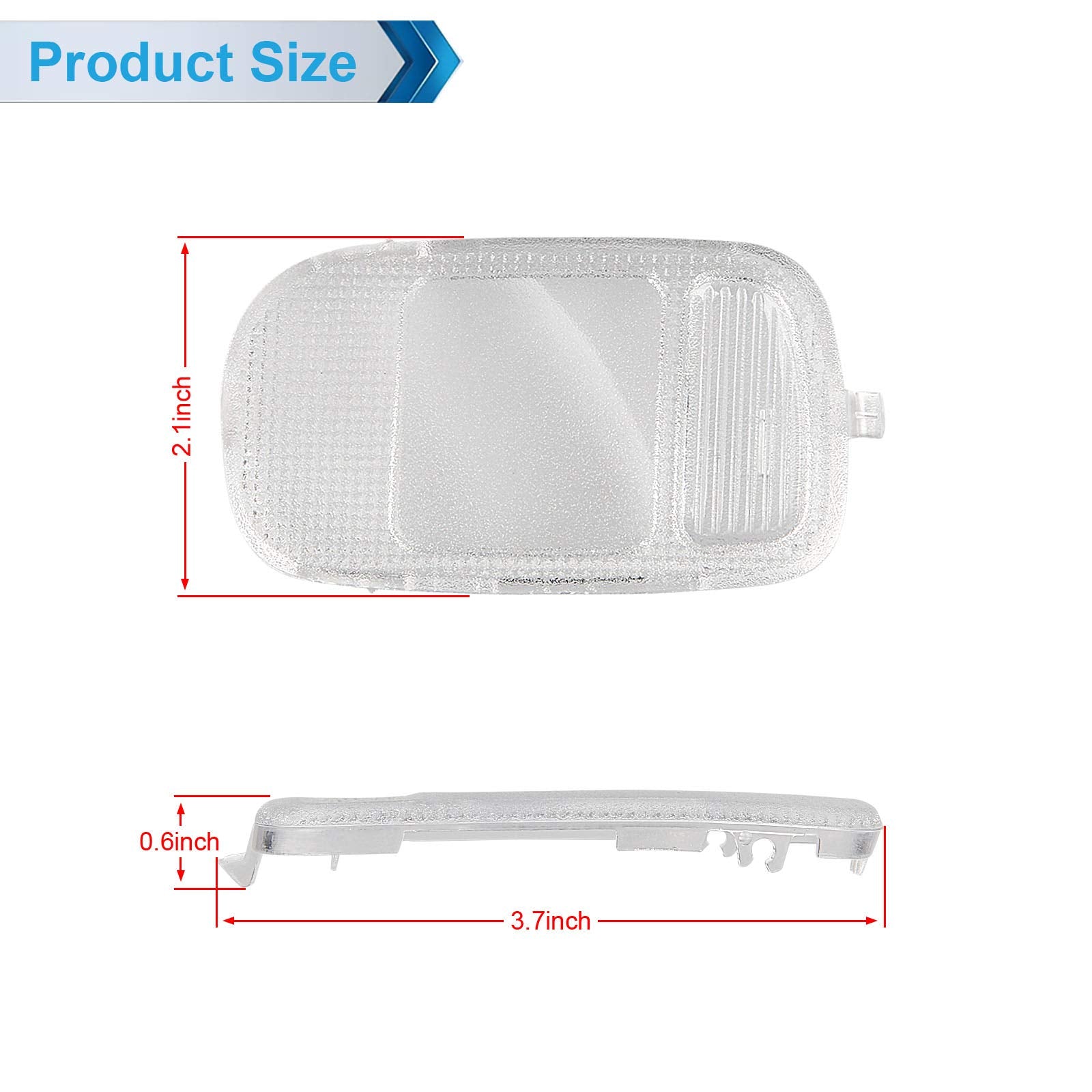 Mbuydiy Interior Map Dome Light Cover Lens Overhead Console With White Led Lights Bulbs Compatible With 2002-2009 Dodge Ram 1500 2500 3500