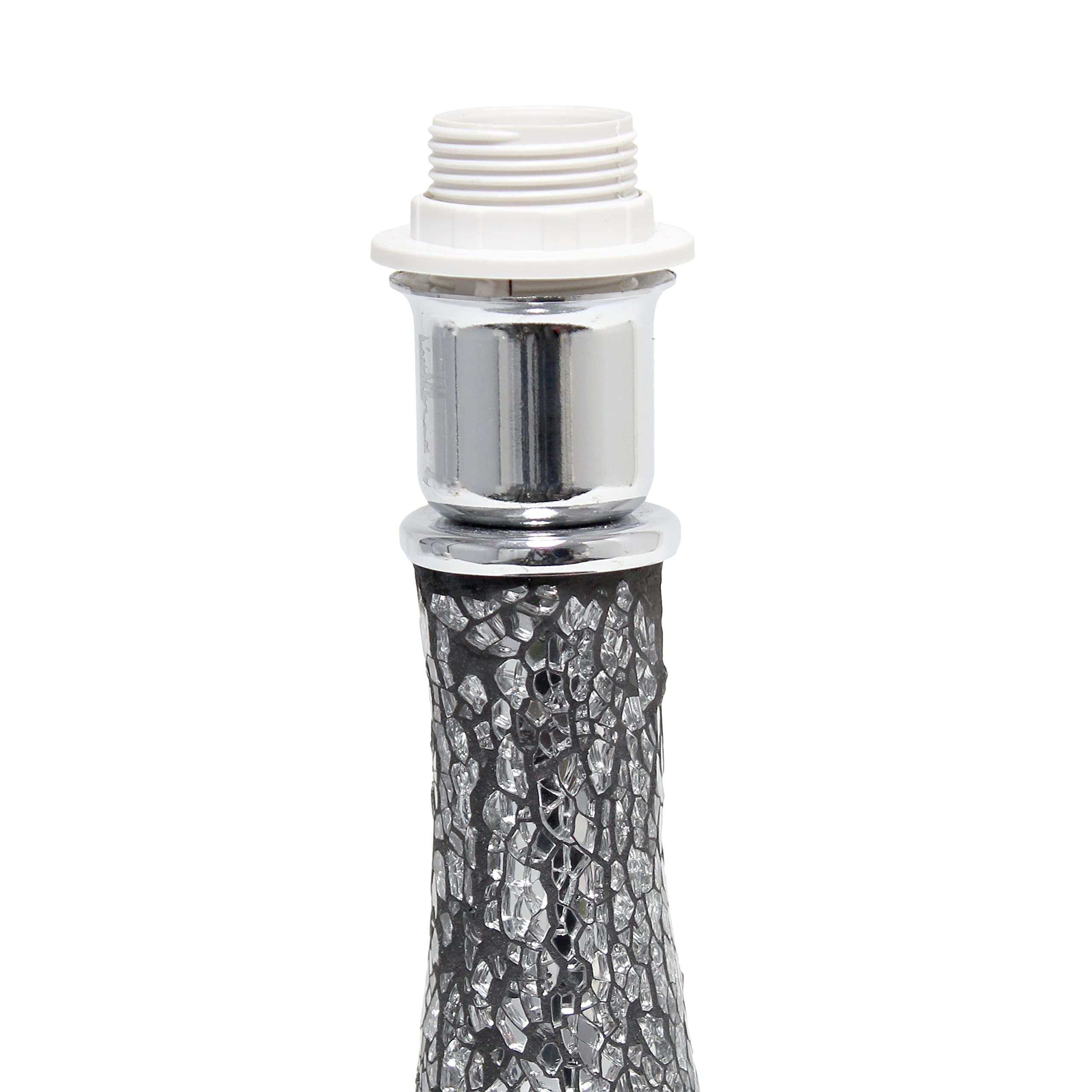 Simple Designs LT3039-BLK Table Lamp, Mosaic Tiled Glass Shade, Black, Pack of 4