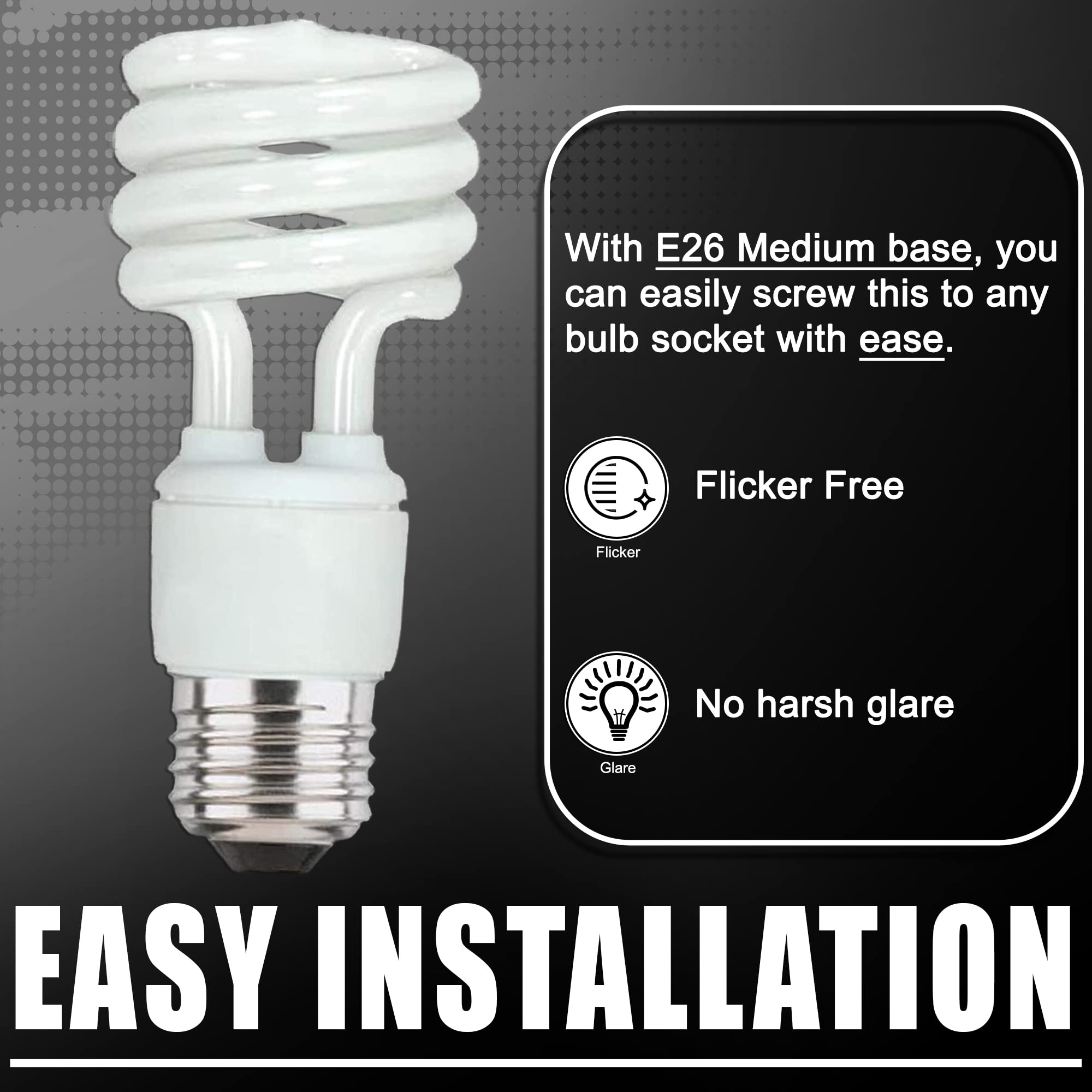 Energy Saver Light Bulbs, Cfl Light Bulbs, Spiral Light Bulbs, 13 Watt Light Bulbs Mini Twist Fluorescent Light Bulb, 4 Pack, 27
