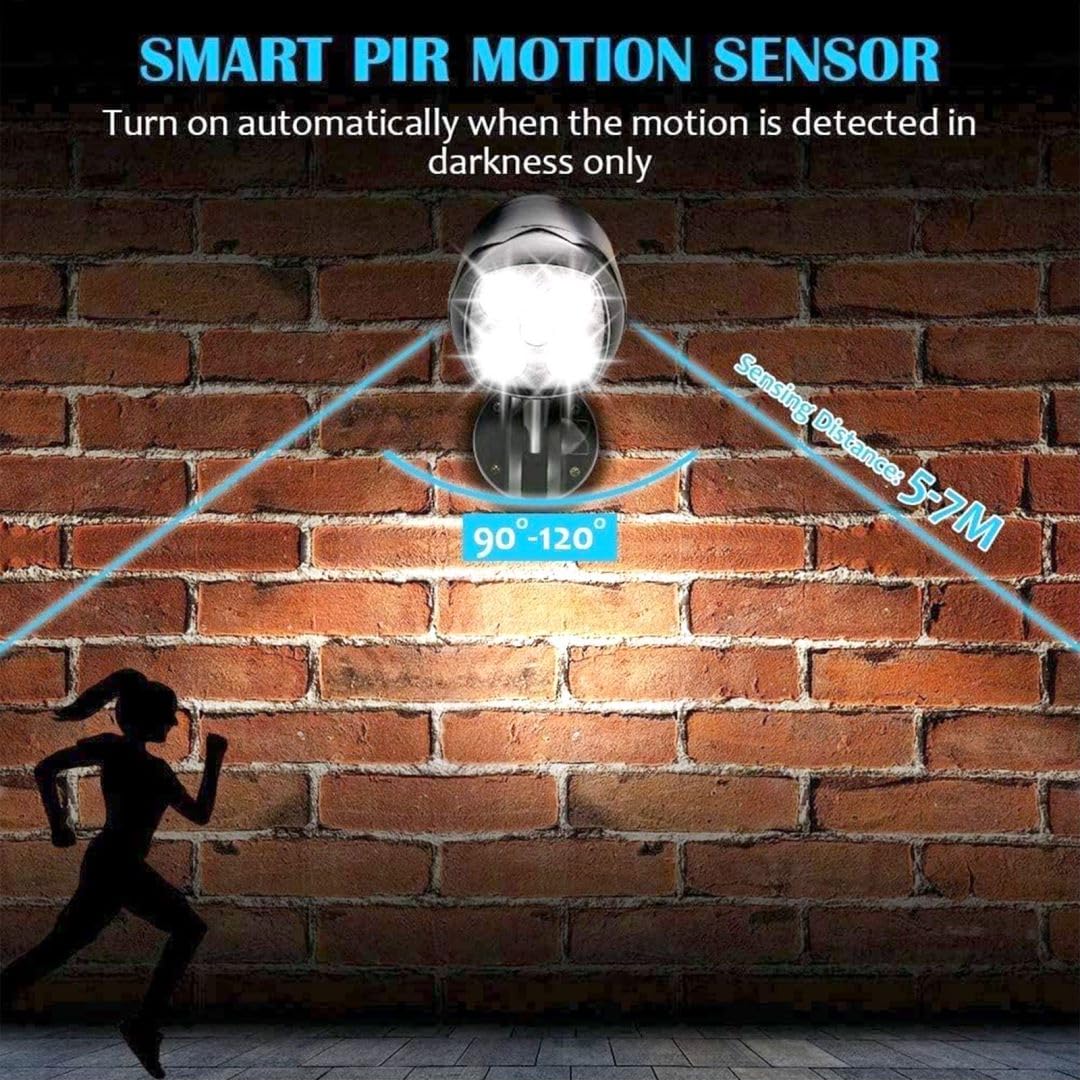 Ambaret Battery Operated Motion Outdoor Waterproof Lights, 800 Lumen Ultra Bright Battery Powered Night Activation Wireless Secu