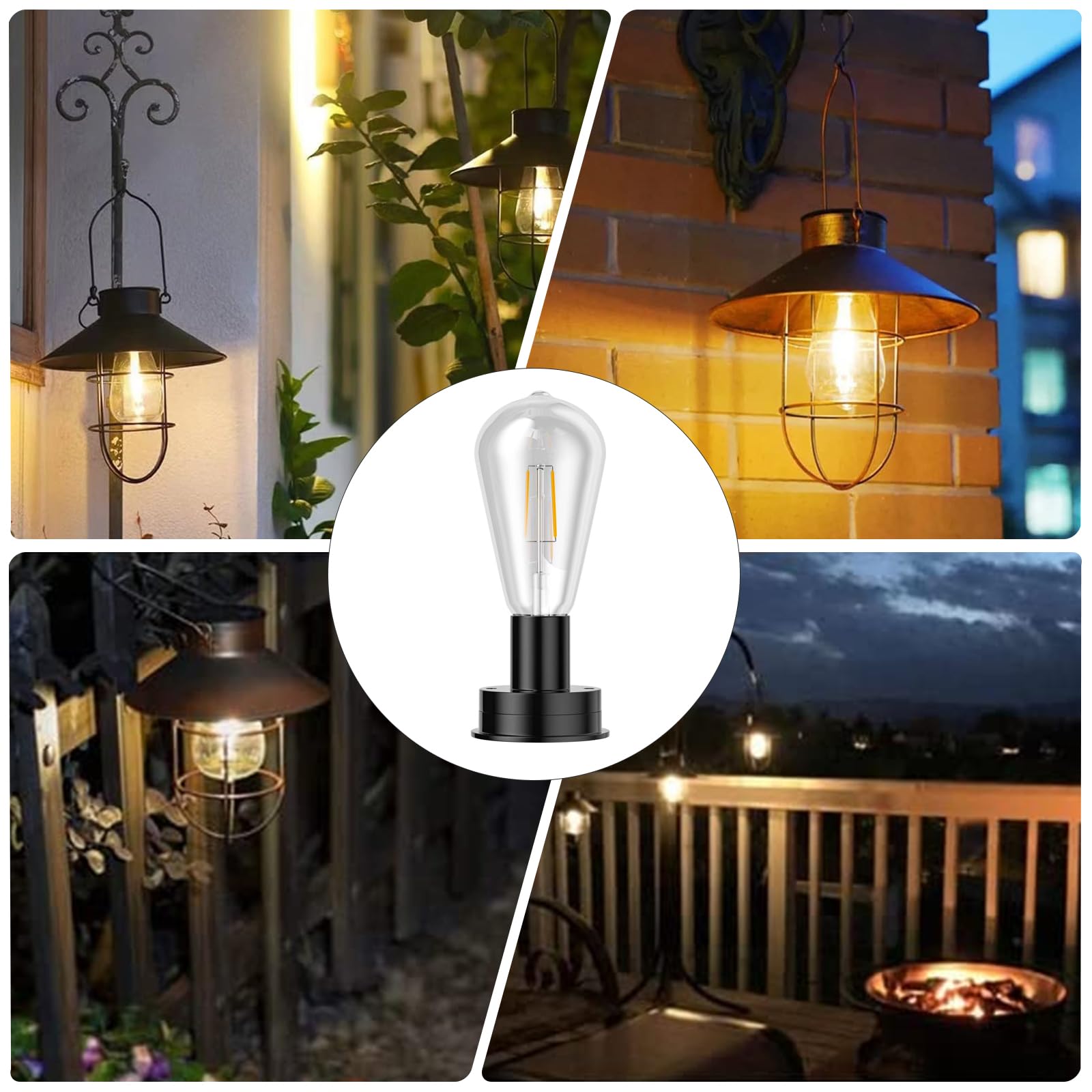AQEENURA Waterproof Solar Lantern Replacement Parts, 7CM Bulb, Black, Model AQ111