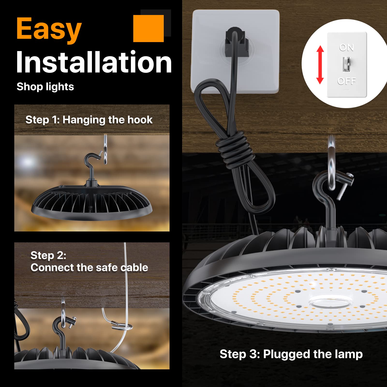 Demilare Led High Bay Light 200W, 30000Lm 5000K Bright Ufo High Bay Light [800W Mh/Hps Eqv.] With 5' Cable Us Plug, 100-277V Etl Listed Bay Lighting For Shop Garage Barn Warehouse