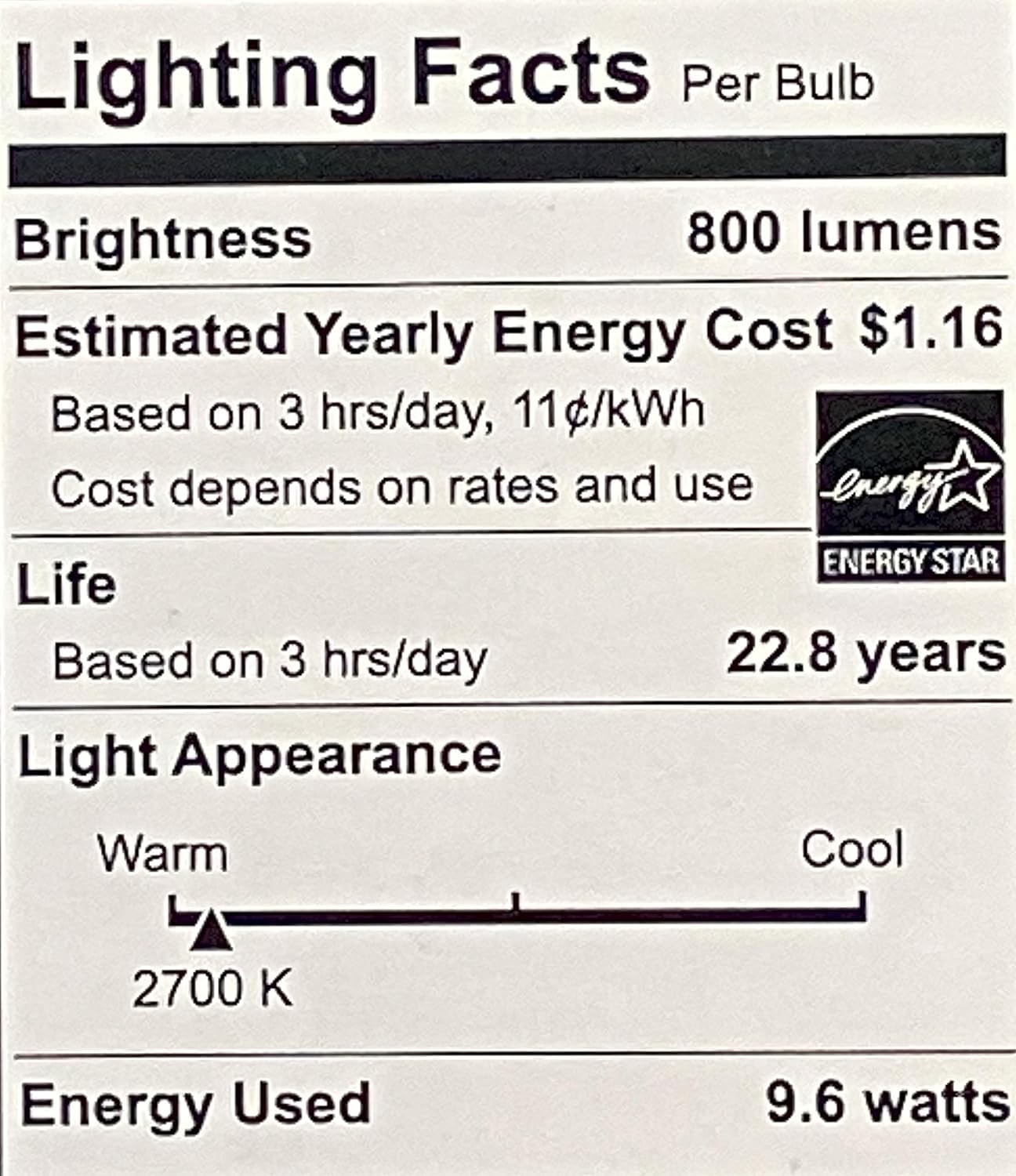 Generic EcoSmart 60W Dimmable LED Bulb 2-Pack - 2700K to 5000K, White, A19