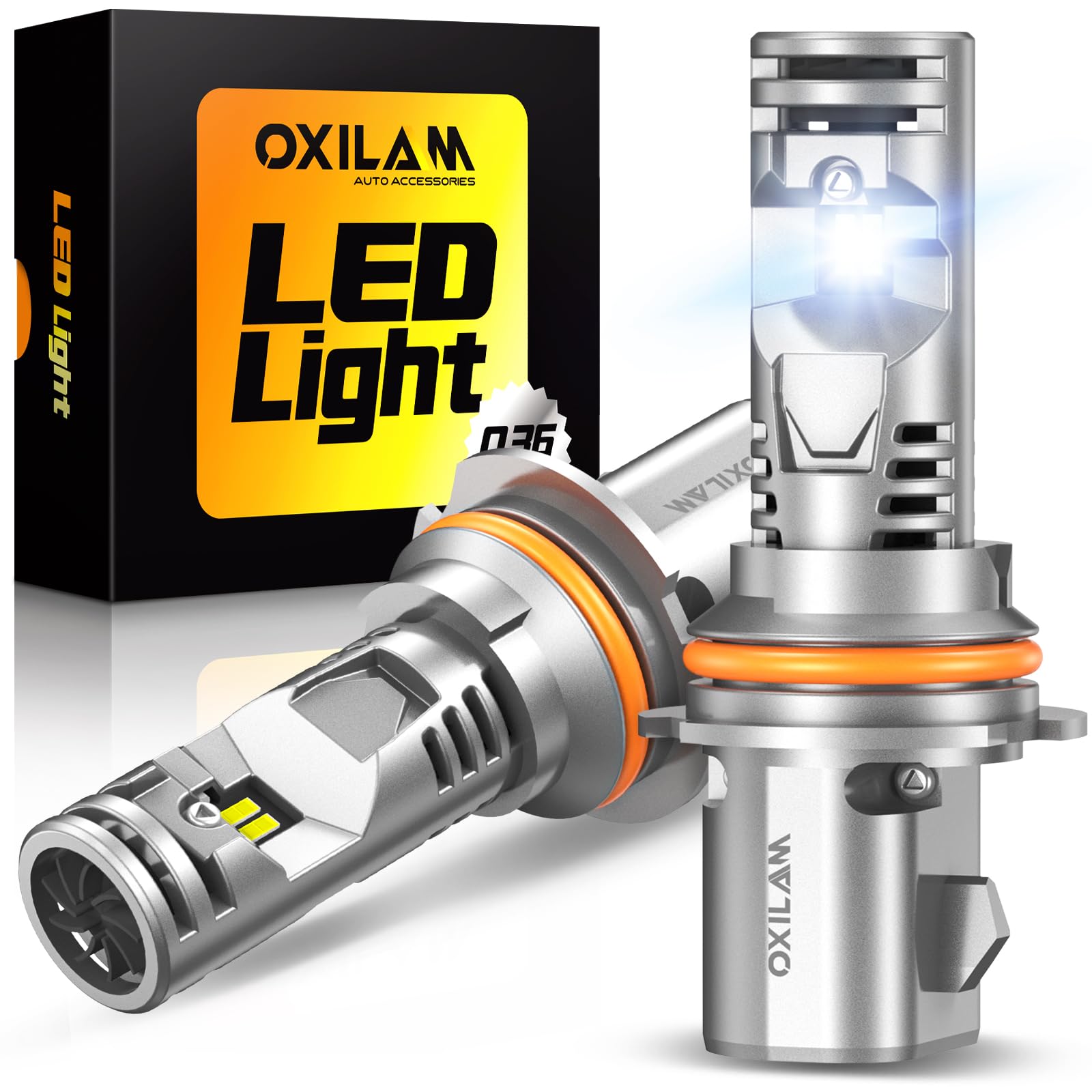 OXILAM HB5 LED Bulb, 9007 Size, 900% Brighter, 20 Years Lifespan, Quick Install, No Flicker, 99% Compatibility