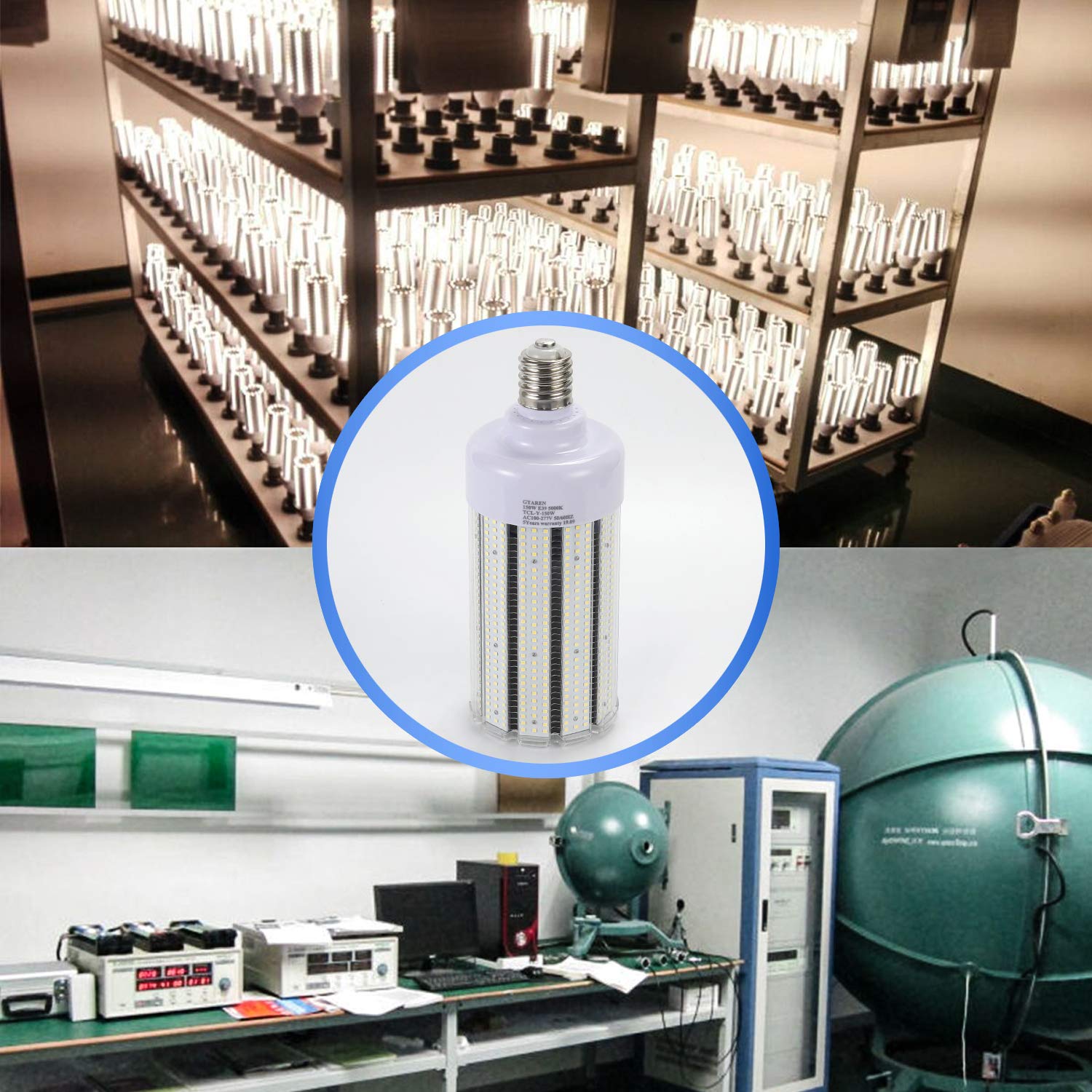 Gtaren 120W Led Corn Light Bulb, 500W Metal Halide Hps Cfl Hid Replacement, 5000K E39 Mogul Base, For Large Area Lighting Wareho