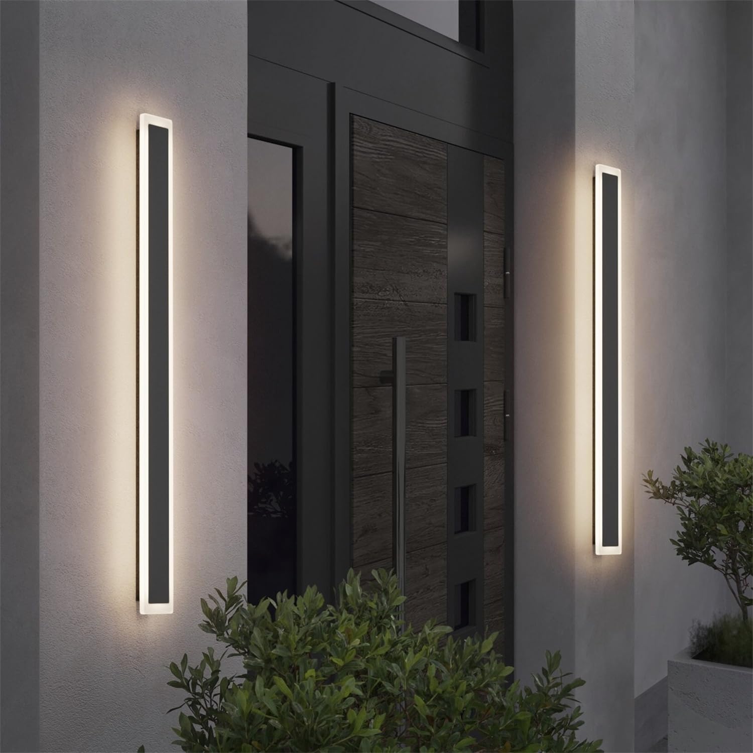 Coinmit 2 Pack 39.4Inch Long Outdoor Lights 4000K Dimmable Exterior Wall Mount Lighting Linear Outdoor Light IP65 Waterproof for
