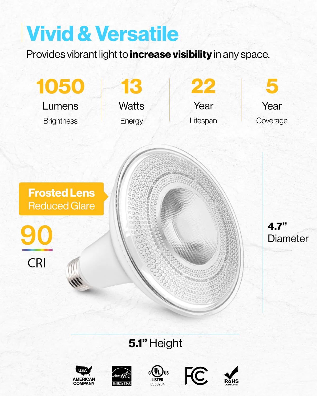 Sunco 16 Pack Outdoor Flood Light Bulb Led Par38, Exterior Spotlight Bulbs, Weatherproof, 1050 Lm, 13W (100W Equivalent), 3000K