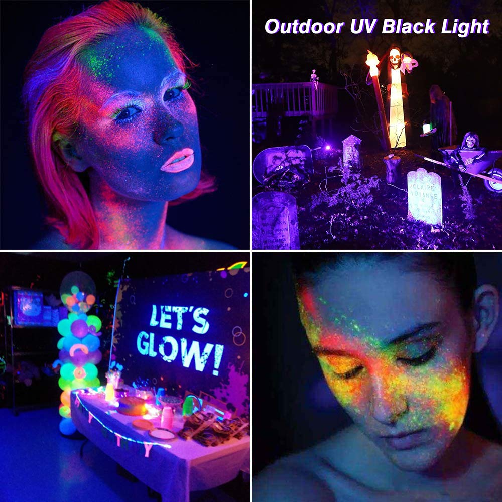 ZHMA LED Black Light 10W 12V, IP65 Waterproof, 2 Pack, for Glow in The Dark, Body discomfort-reducingt, Neon Glow