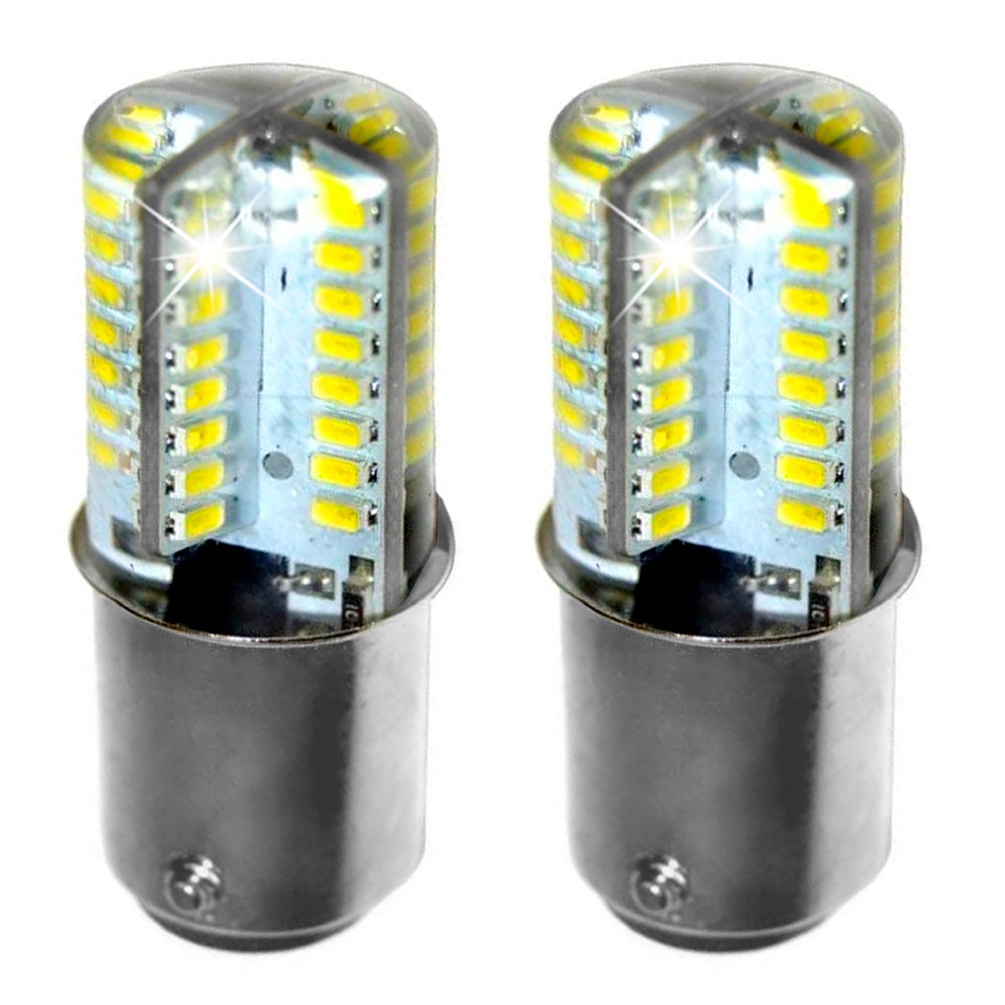 Hqrp 2-Pack 120V Led Light Bulbs Cool White Compatible With Singer 201, 221, 222, 247, 301, 337, 347, 401, 403, 404 Sewing Machi