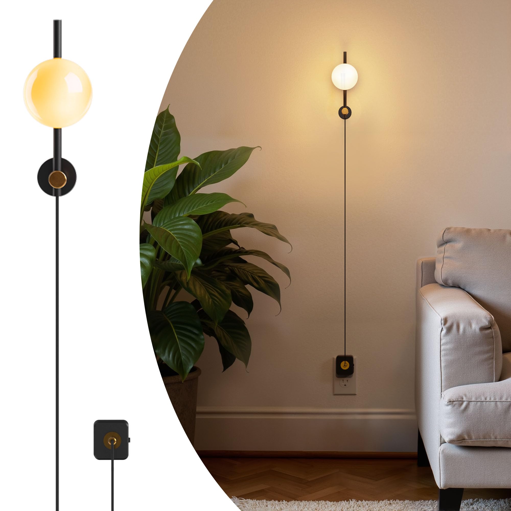 L LOHAS LED Night Lights Plug into Wall, Dimmable Night Light, Dusk to Dawn Sensor, 0-100LM Adjustable Brightness, Soft White 30