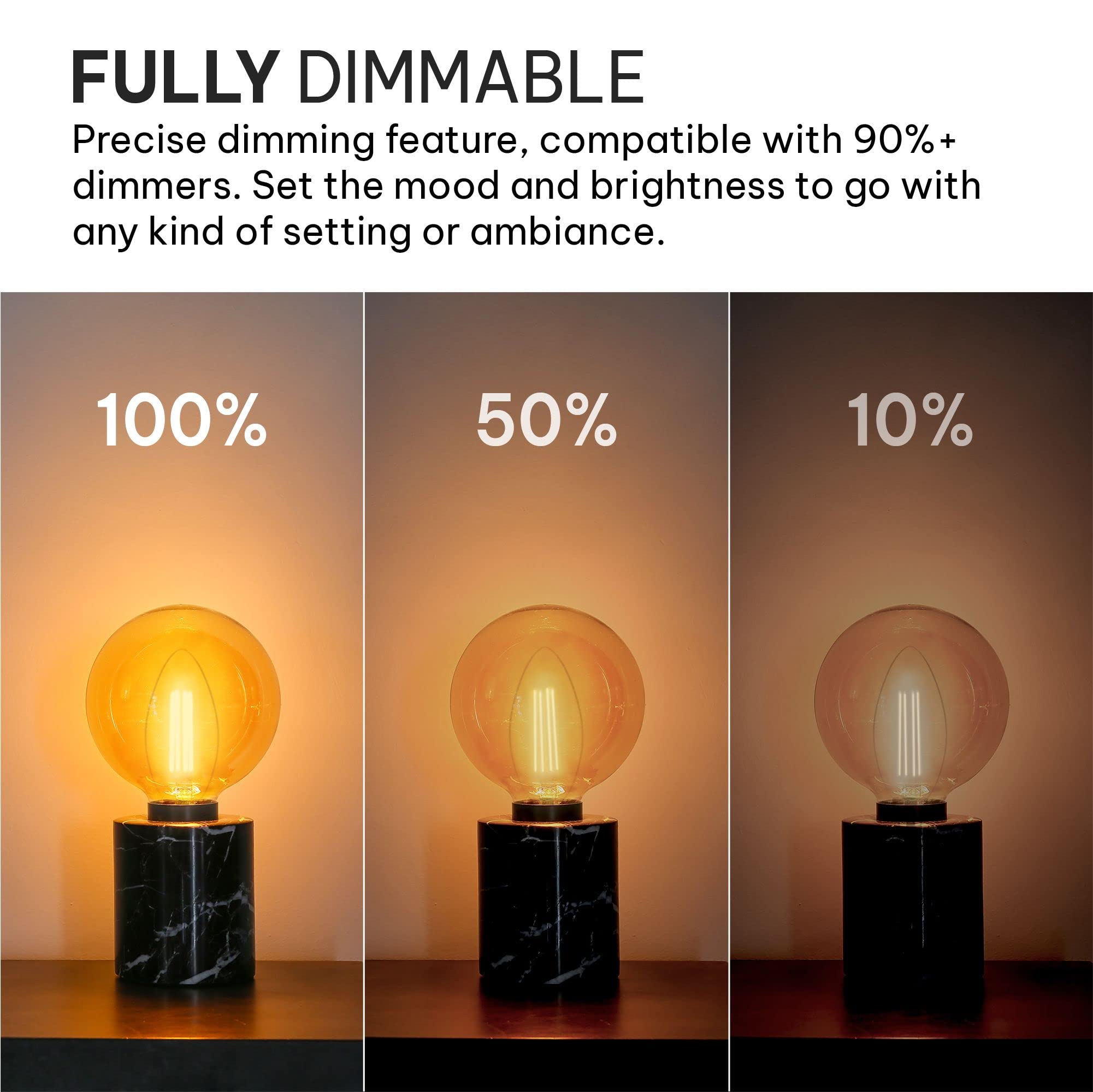 Dimmable E12 Led Candelabra Bulb Set - 4W, 40W Equivalent - 2700Kwarm Light Vintage Style Candle Lightbulb For Chandelier, Ceili