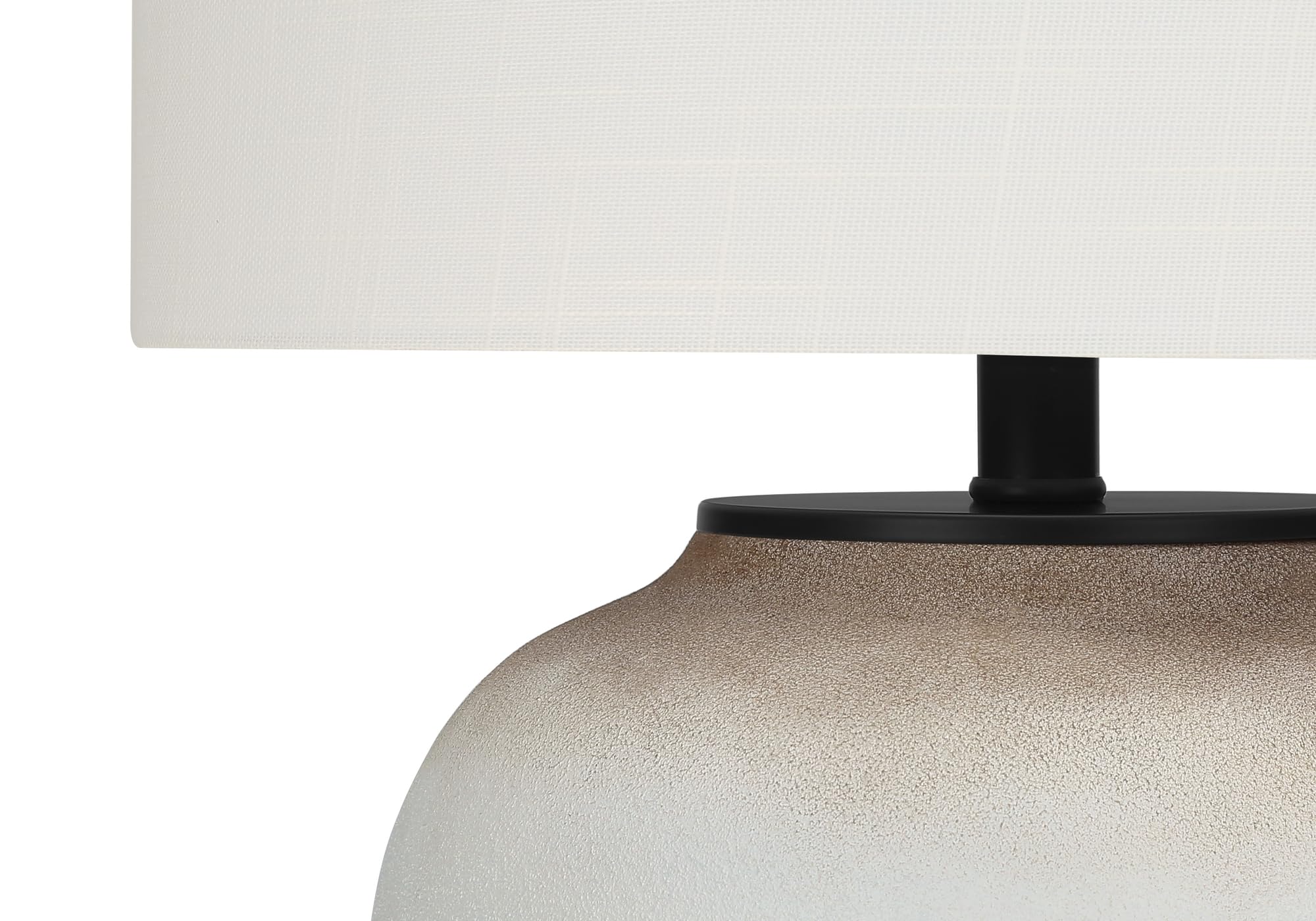 Monarch Specialties Table Lamp, Cream Ceramic, Ivory Shade, Modern Design, 14in L x 14in W x 20.5in H, Model I 9722
