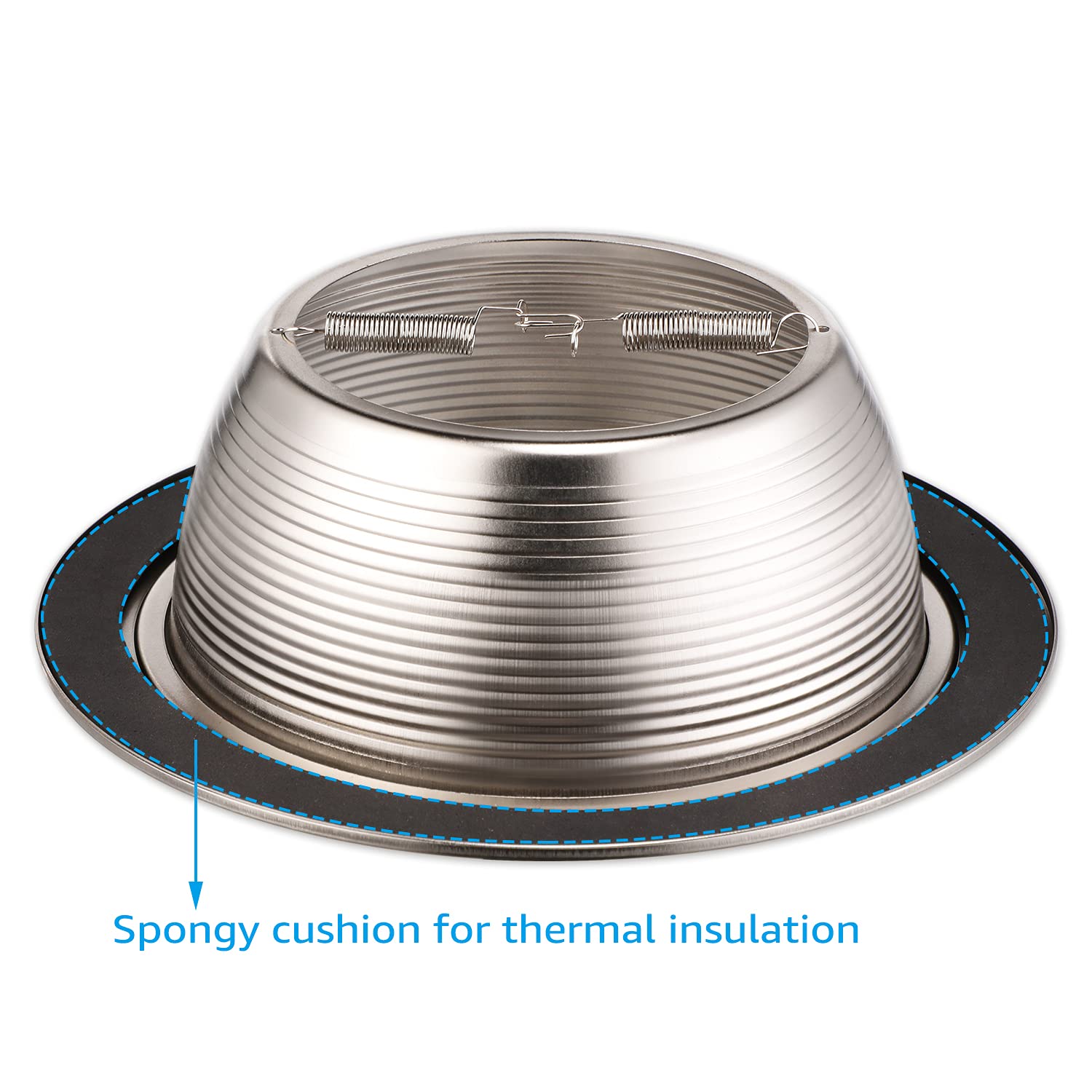 Torchstar 6 Inch Stylish Decor Recessed Can Light Trim, Step Baffle With Detachable Ring, Full Metal, For 6 Inch Recessed Can, Fit Halo/Juno Remodel Recessed Housing, Satin Nickel, Pack Of 6