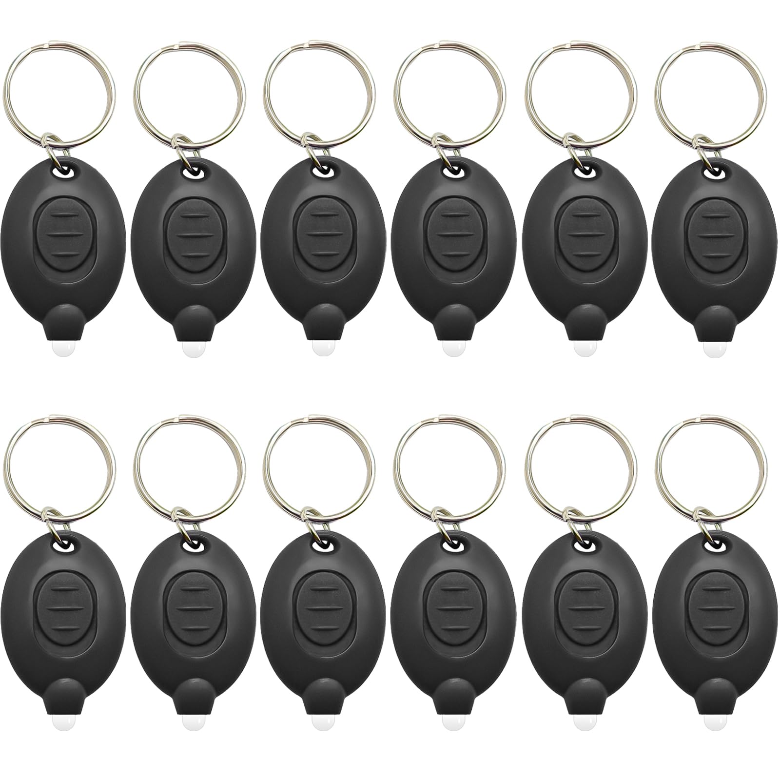 klumuke Mini LED Keychain Flashlight, Ultra Bright, Compact, Black, 12PCS, Model YSKL