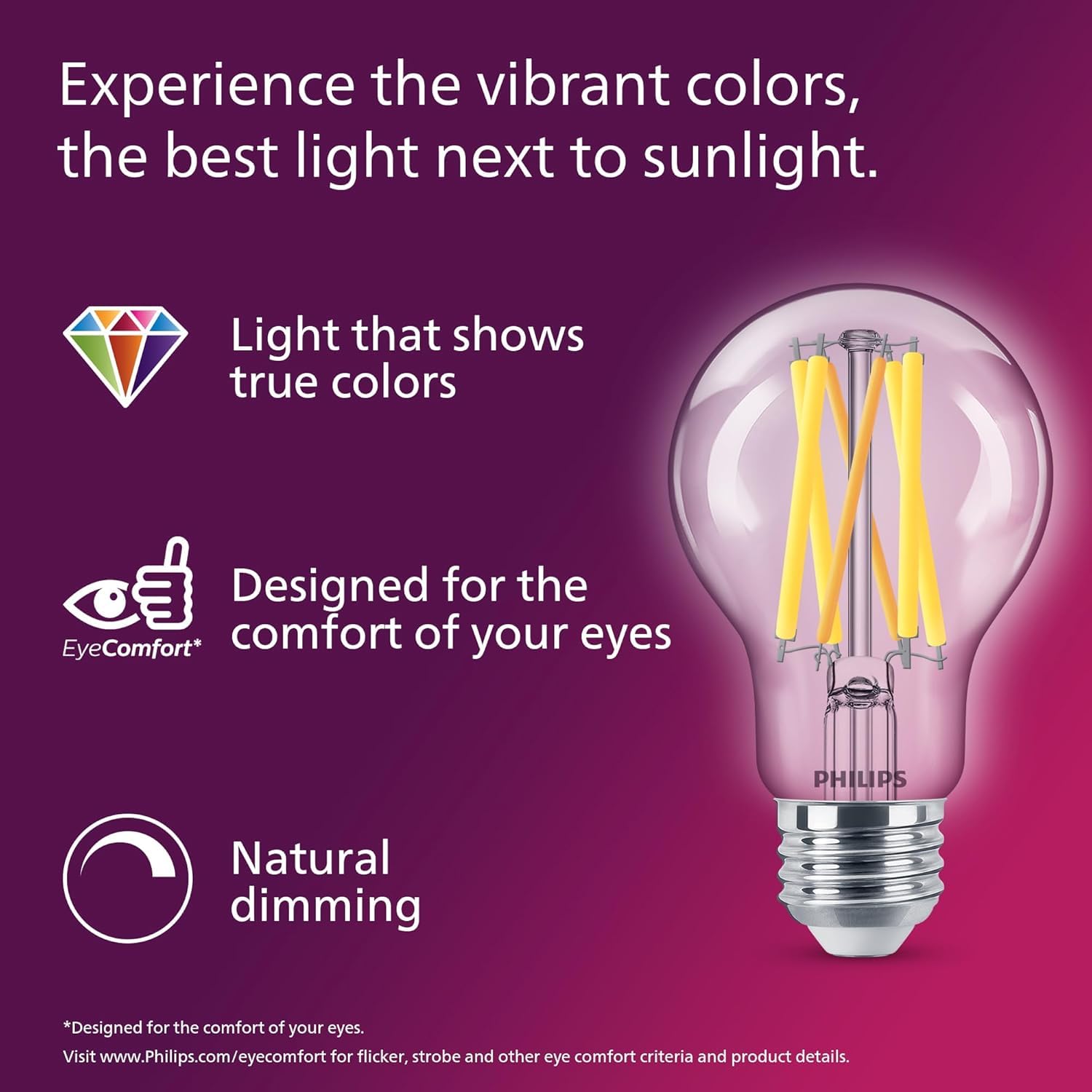 Philips LED A19 Dimmable Light Bulbs 100W 1500 Lumen Soft White 2700K E26 Base - 8 Pack