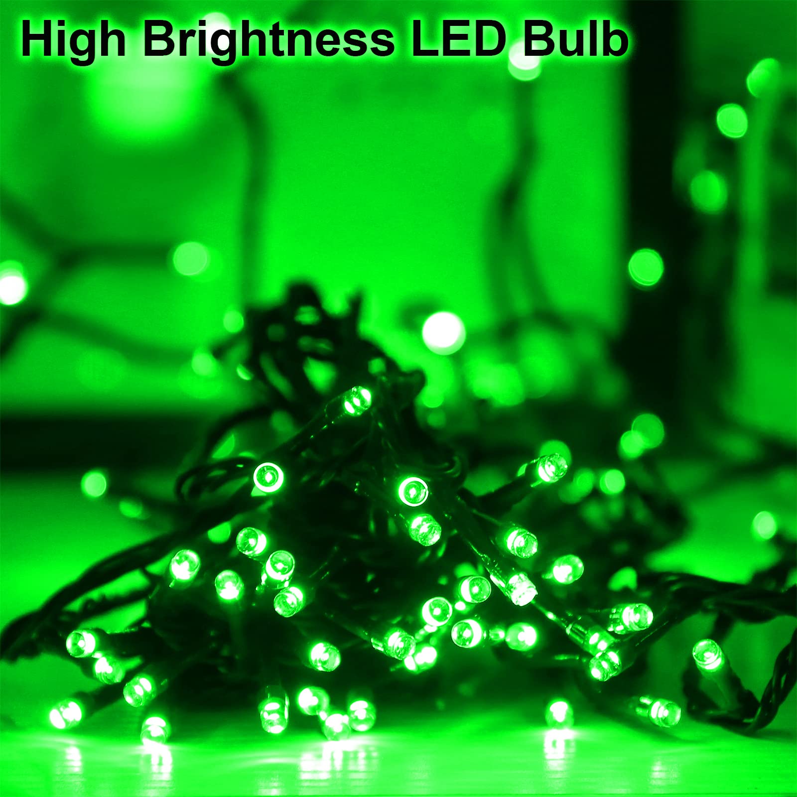 Green Solar Christmas Lights Outdoor, 2 Pack 144Ft 400Led Fairy String Lights With 8 Modes Ip44 Waterproof Twinkle Lights For Tr
