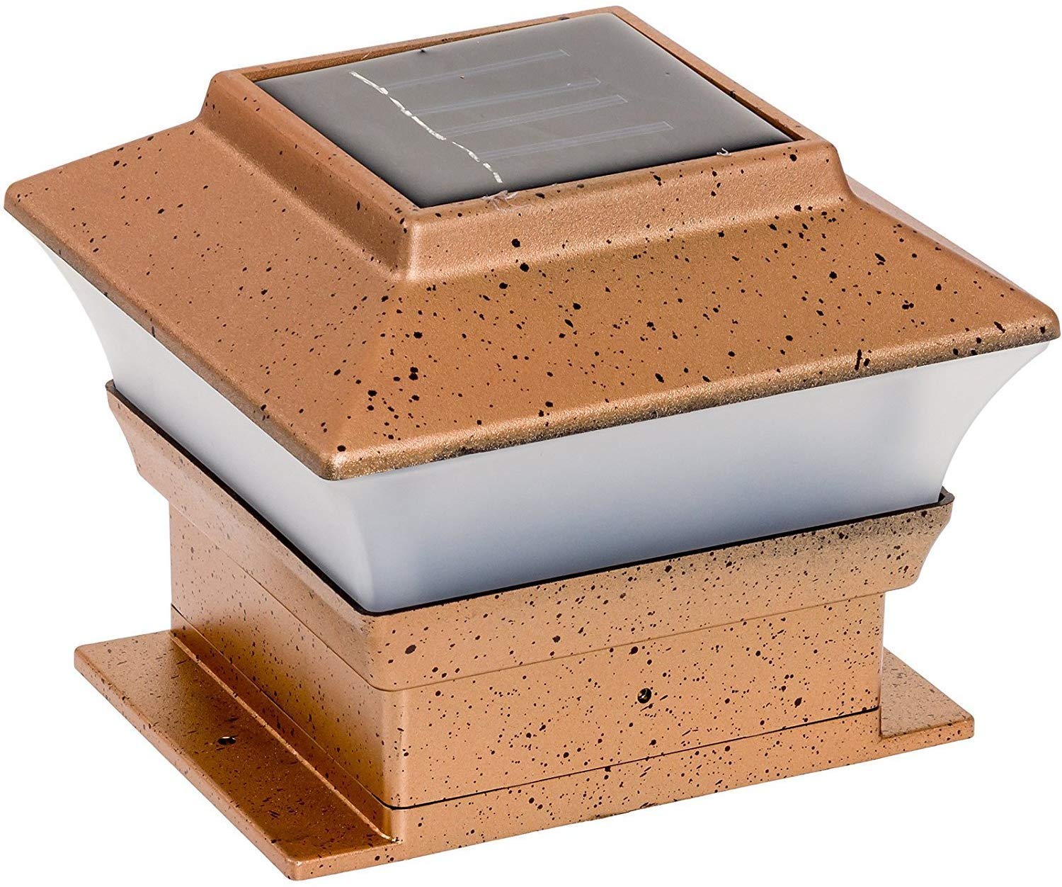 Relightable 8 Pack Solar Powered Copper Outdoor Garden Deck Patio Fence Pathway Post Lights (Pl244, Copper - 1 Led)